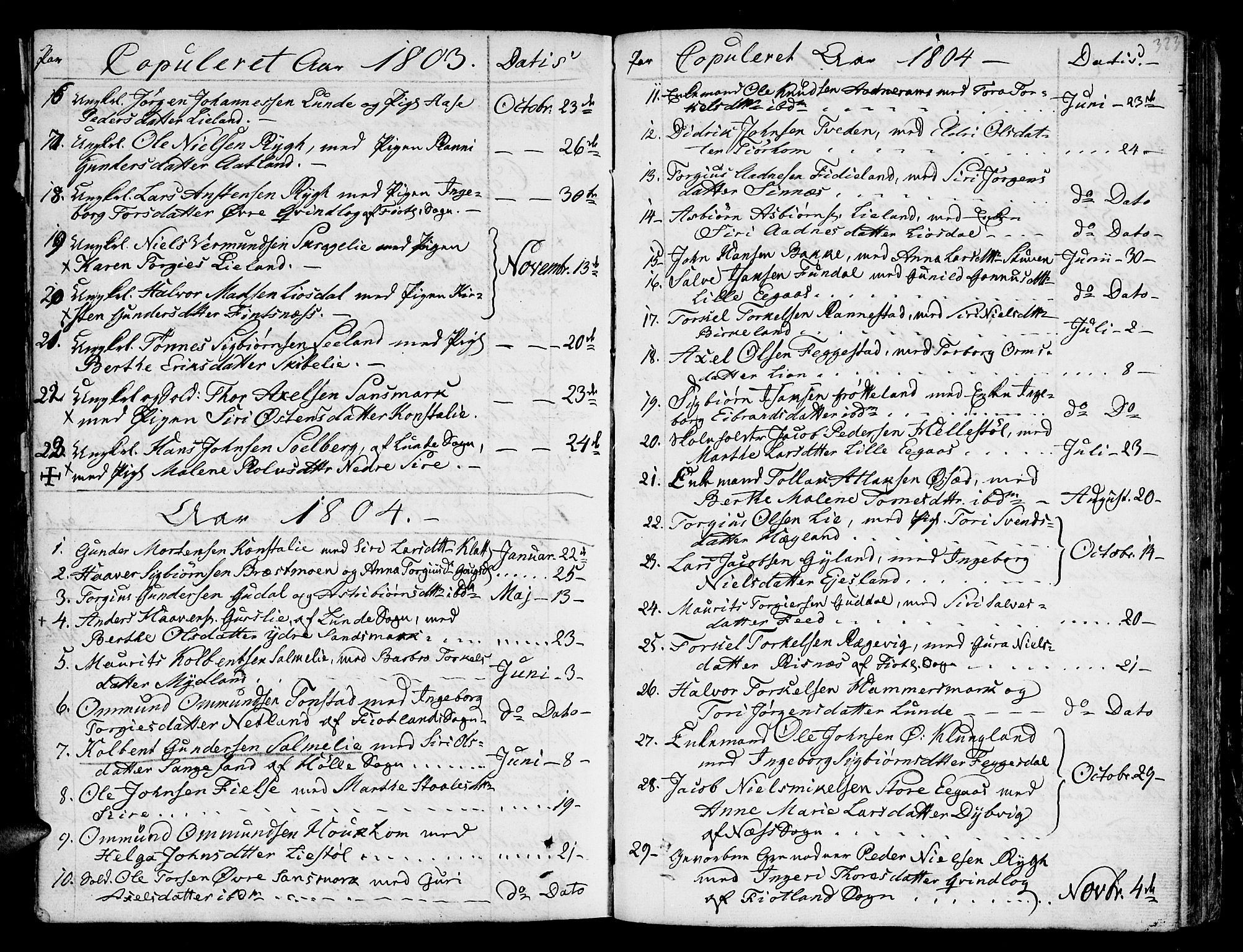 Bakke sokneprestkontor, SAK/1111-0002/F/Fa/Faa/L0002: Parish register (official) no. A 2, 1780-1816, p. 323