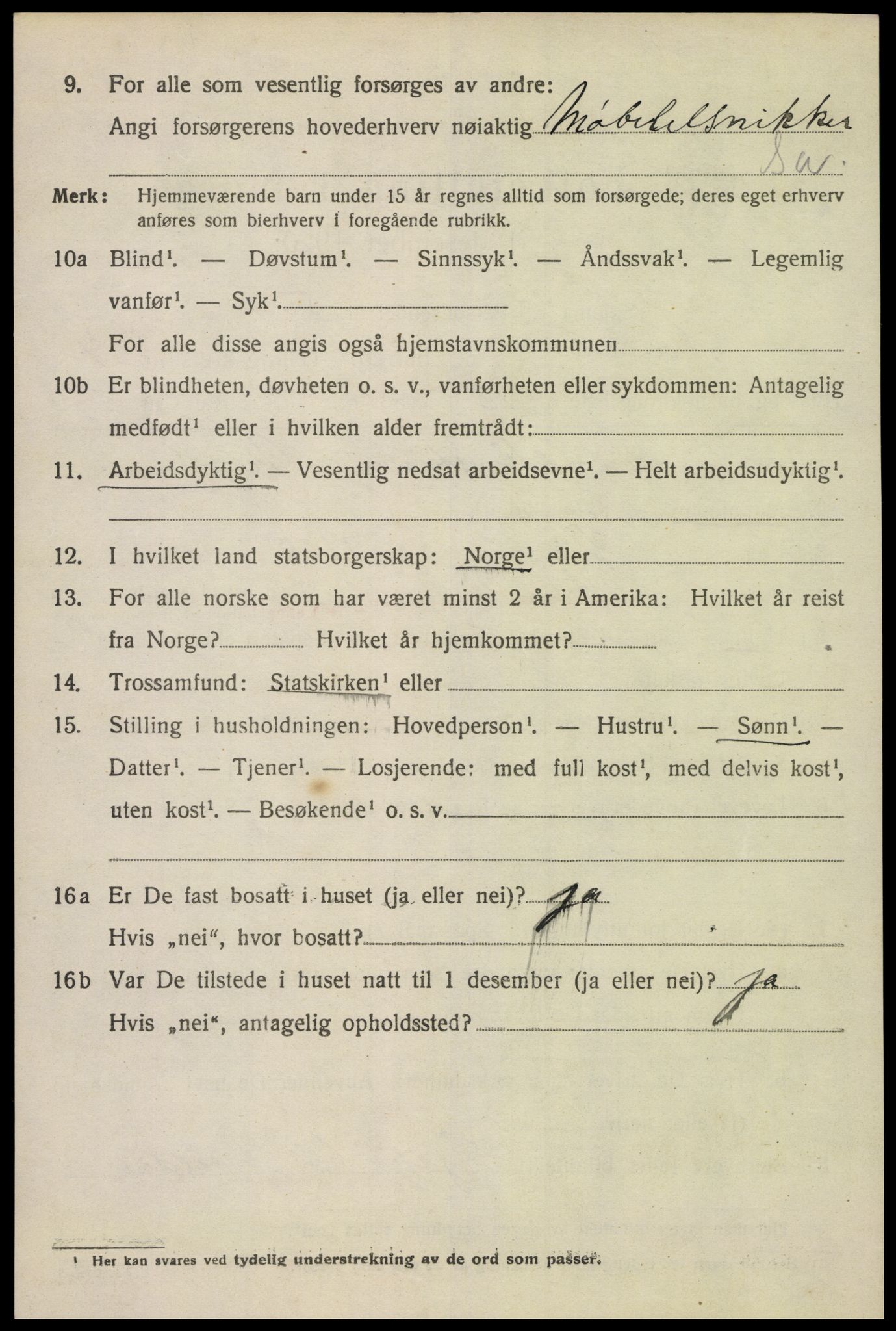 SAK, 1920 census for Åmli, 1920, p. 3160