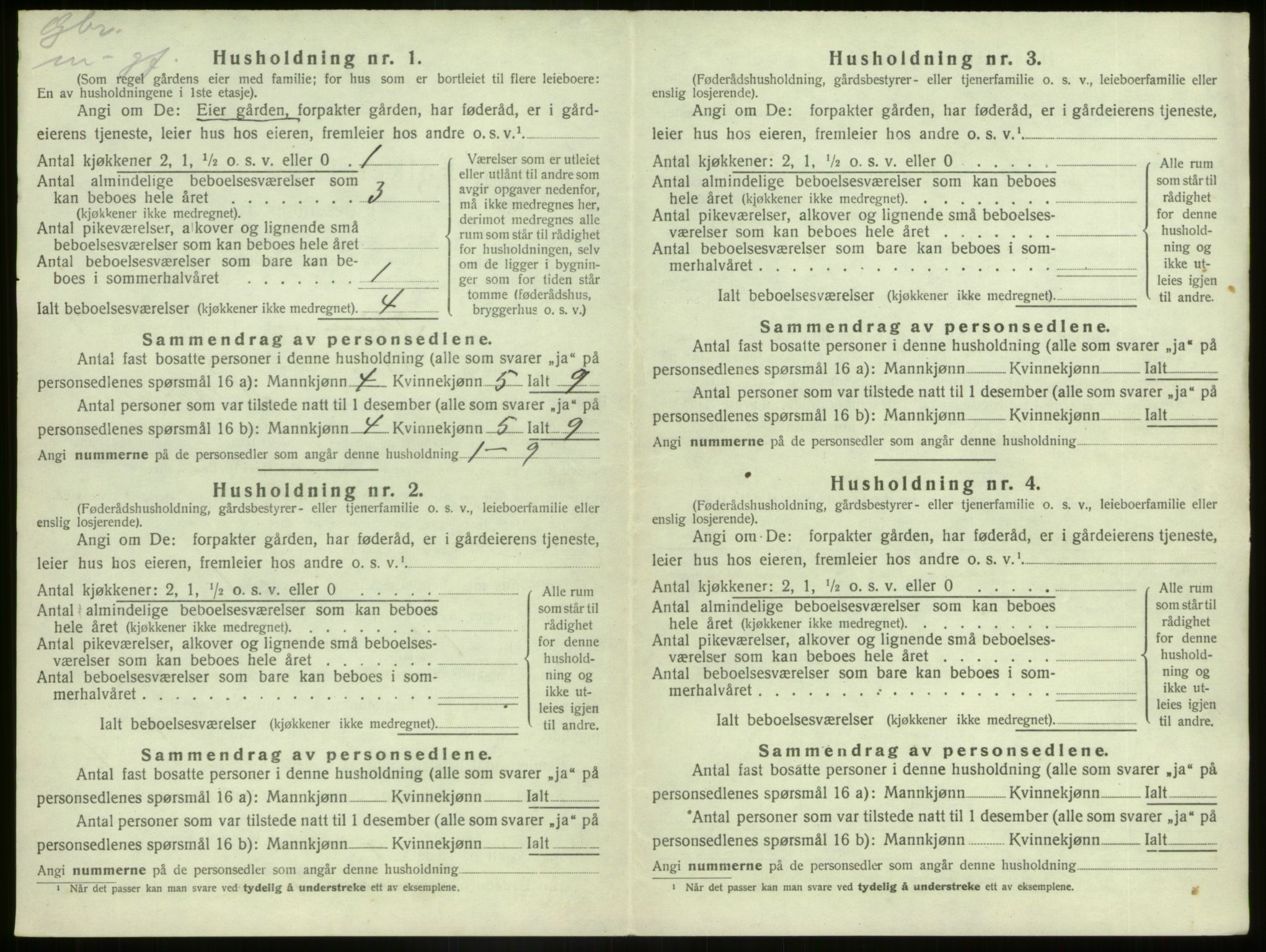 SAB, 1920 census for Kinn, 1920, p. 1249