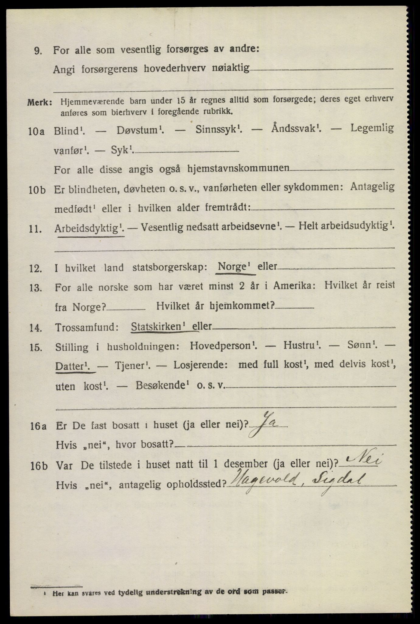 SAKO, 1920 census for Sigdal, 1920, p. 5991