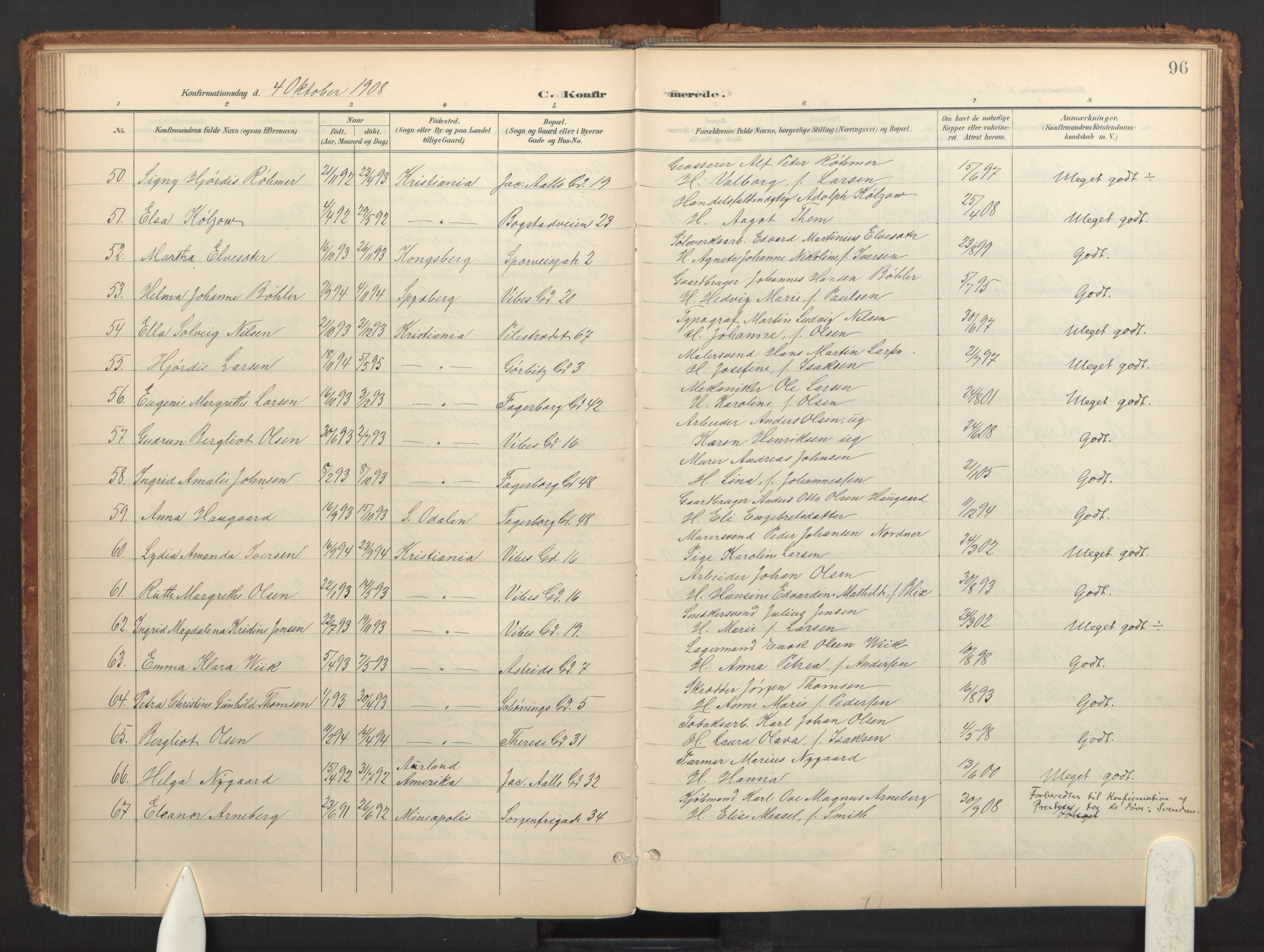 Fagerborg prestekontor Kirkebøker, AV/SAO-A-10844/F/Fa/L0002: Parish register (official) no. 2, 1898-1918, p. 96