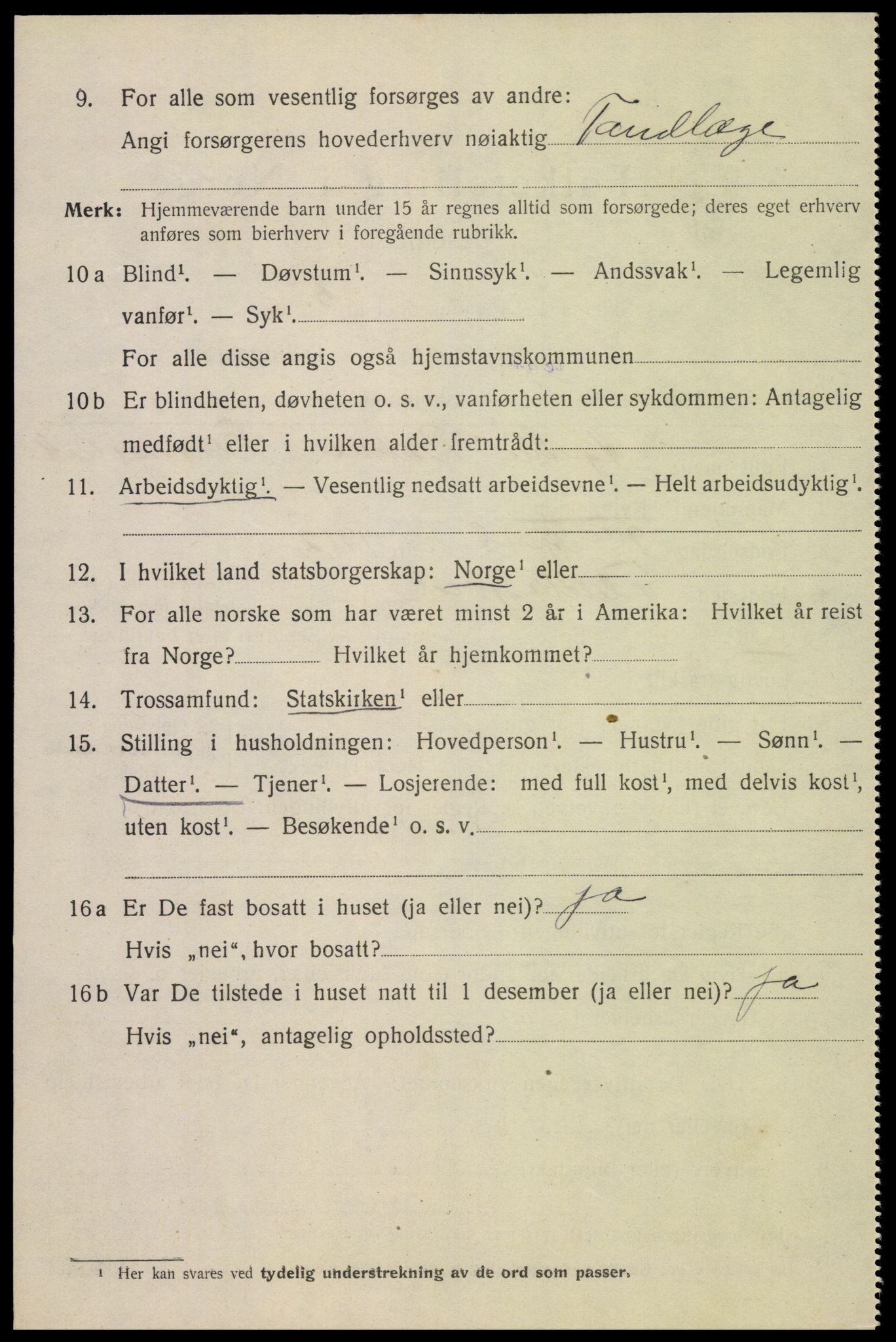 SAK, 1920 census for Flekkefjord, 1920, p. 3247