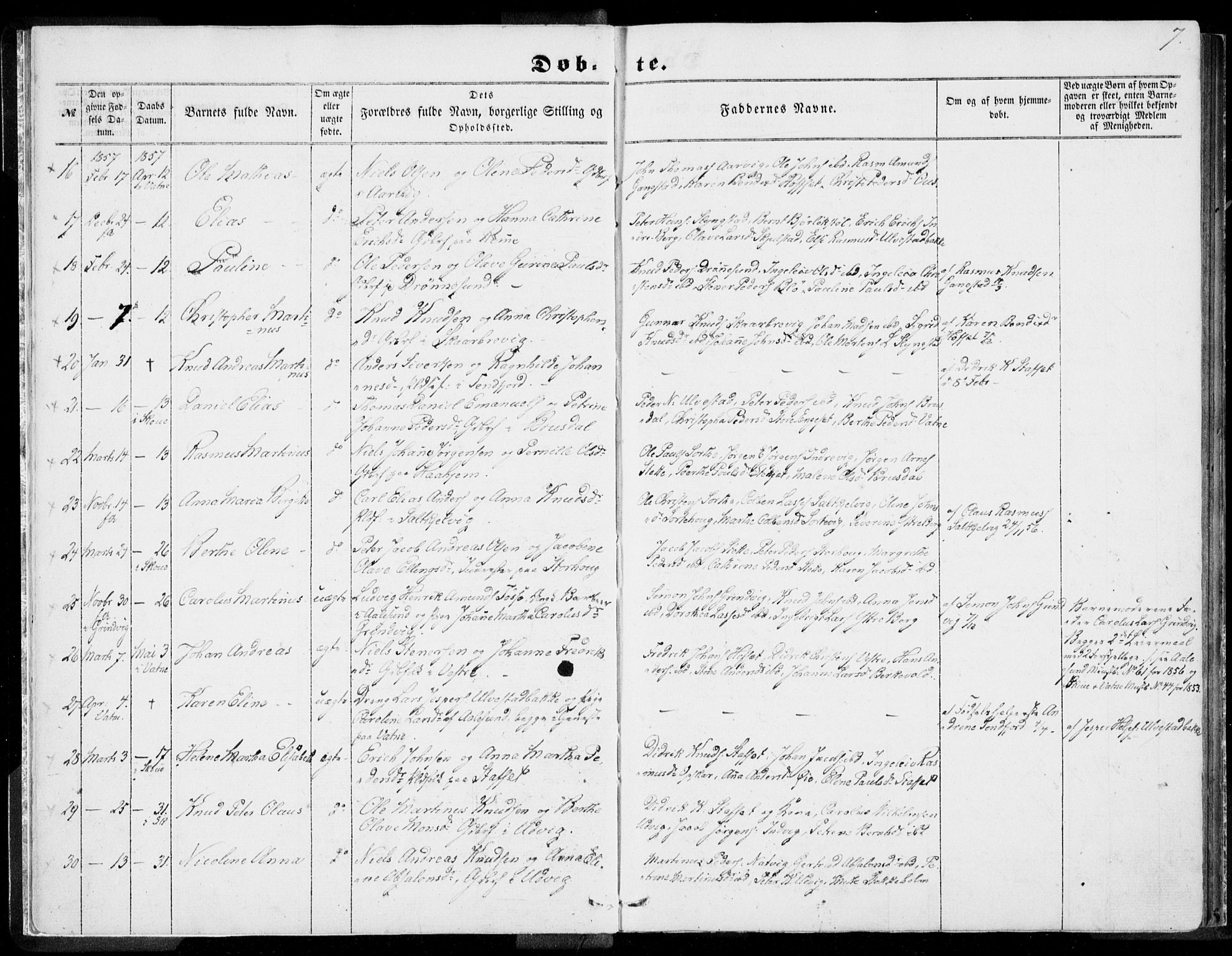 Ministerialprotokoller, klokkerbøker og fødselsregistre - Møre og Romsdal, AV/SAT-A-1454/524/L0354: Parish register (official) no. 524A06, 1857-1863, p. 7