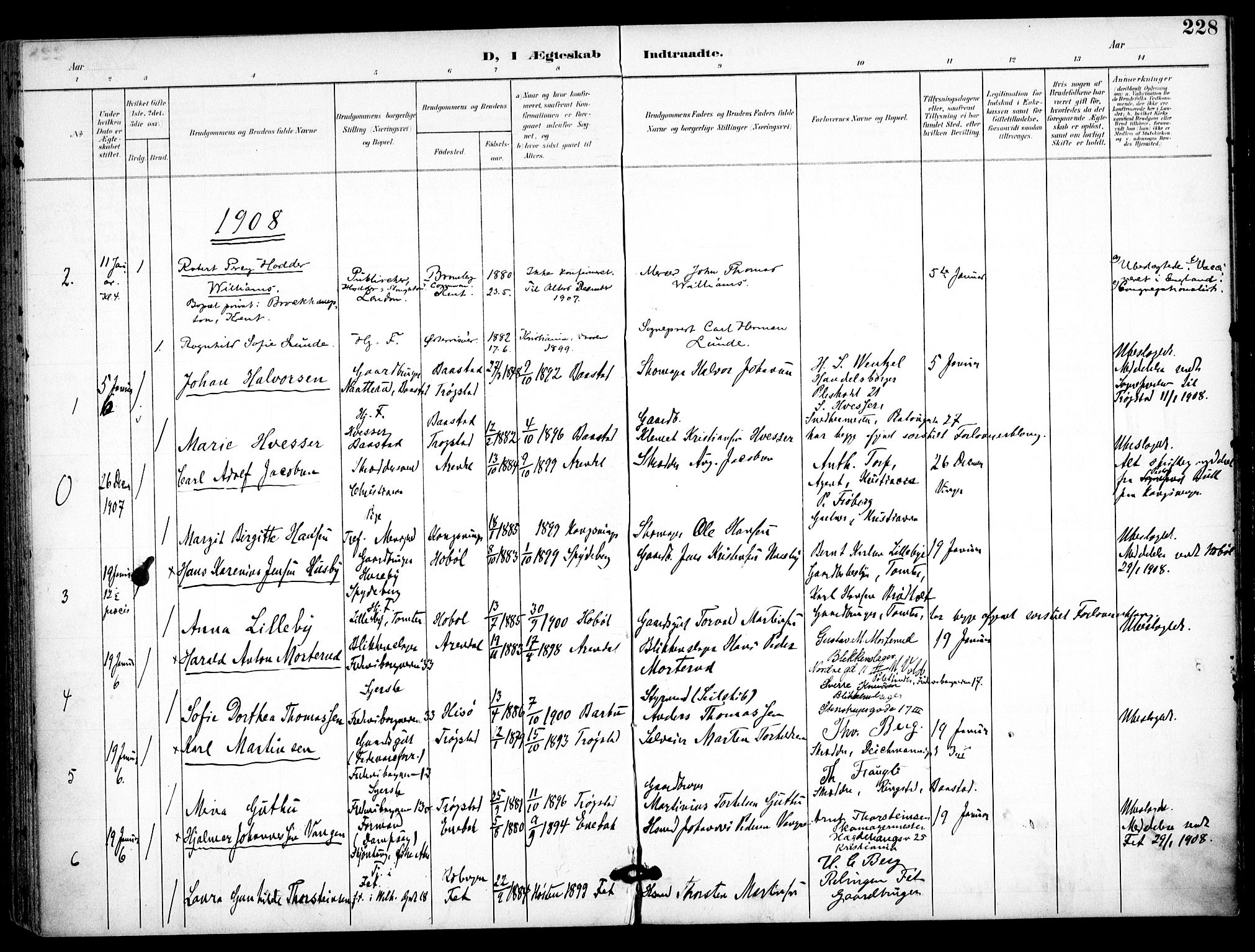 Trefoldighet prestekontor Kirkebøker, SAO/A-10882/F/Fc/L0005: Parish register (official) no. III 5, 1900-1908, p. 228