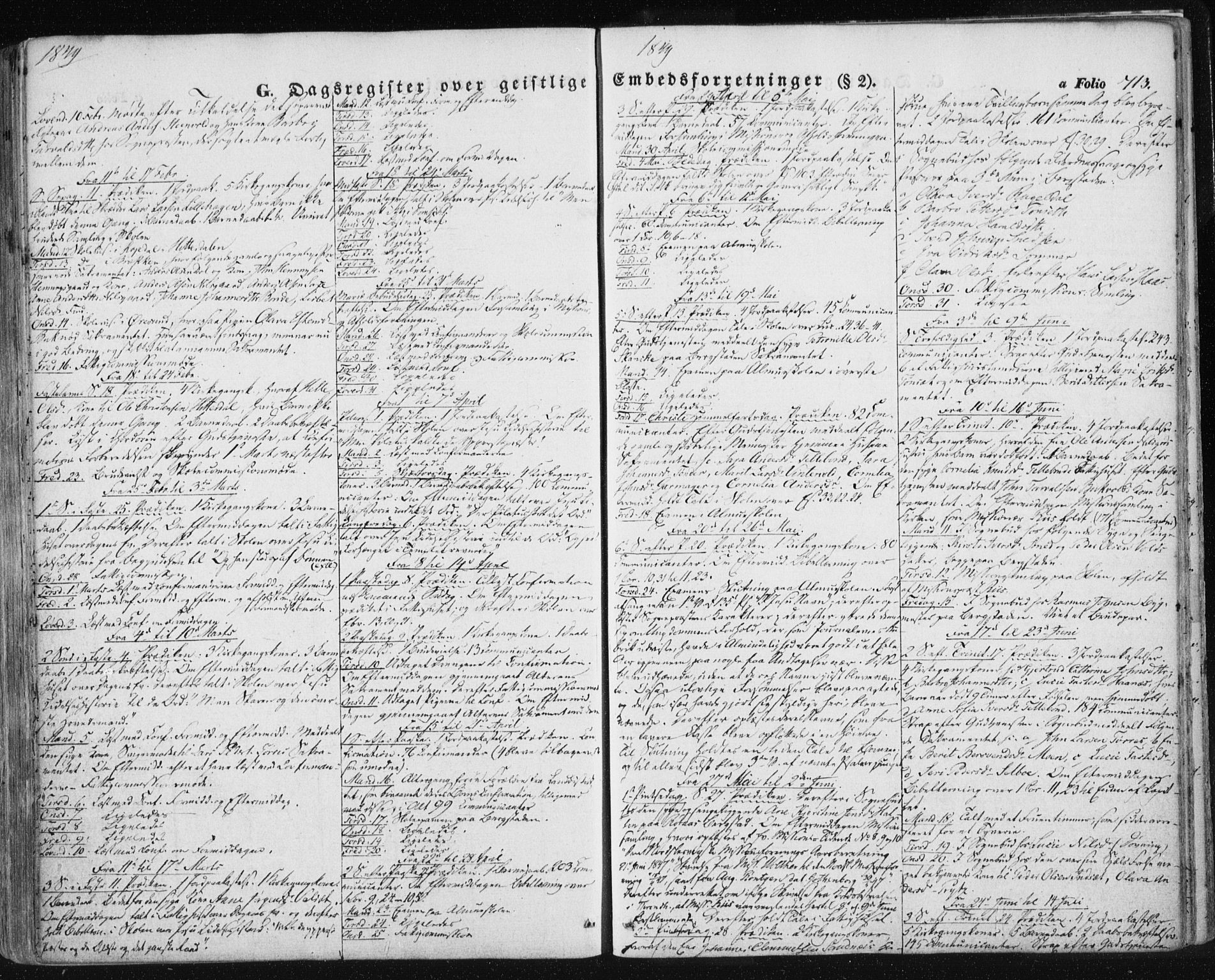 Ministerialprotokoller, klokkerbøker og fødselsregistre - Sør-Trøndelag, SAT/A-1456/681/L0931: Parish register (official) no. 681A09, 1845-1859, p. 713