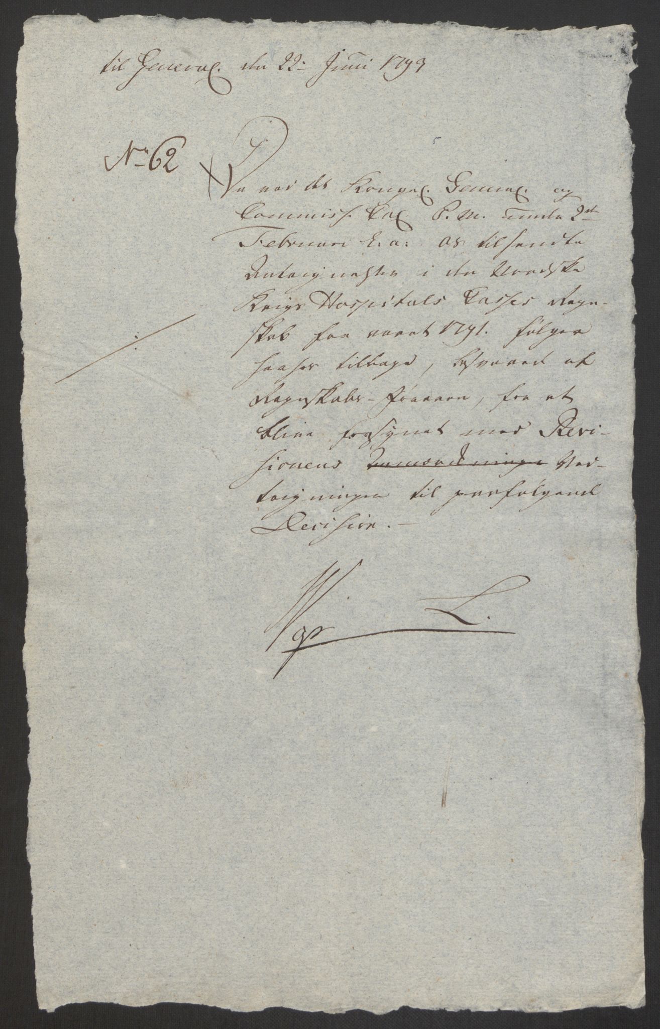 Forsvaret, Den norske kvesthuskasse/krigshospitalkasse, AV/RA-RAFA-1887/F/Fa/L0008: Konsepter, 1790-1793, p. 1119