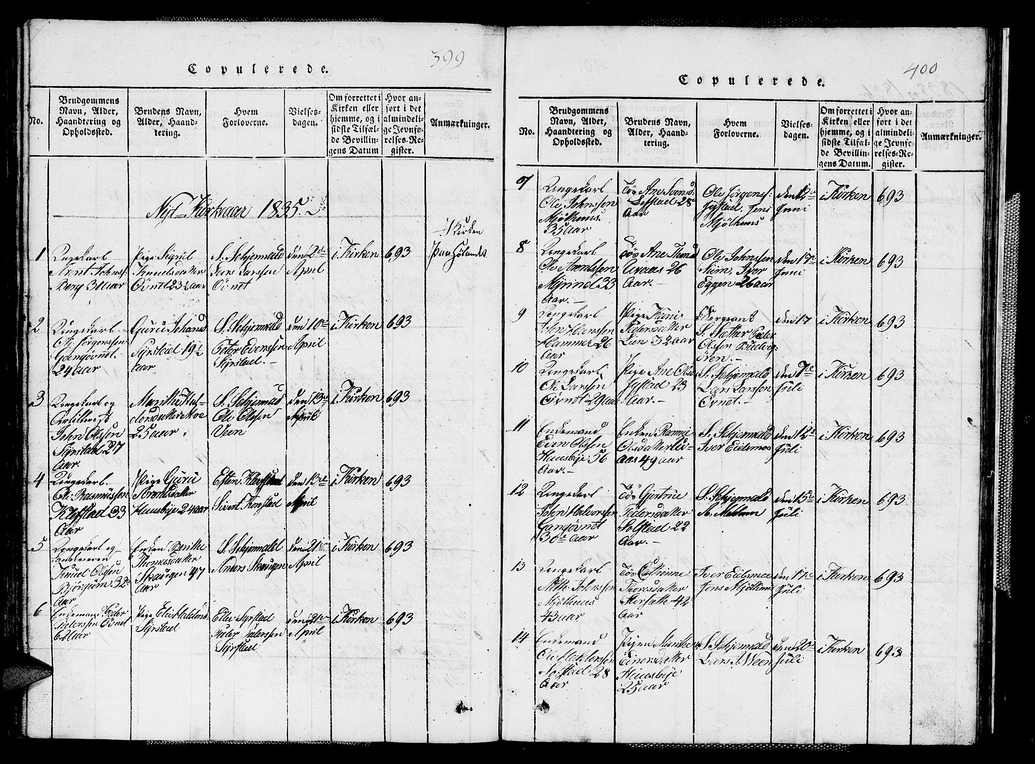 Ministerialprotokoller, klokkerbøker og fødselsregistre - Sør-Trøndelag, SAT/A-1456/667/L0796: Parish register (copy) no. 667C01, 1817-1836, p. 399-400