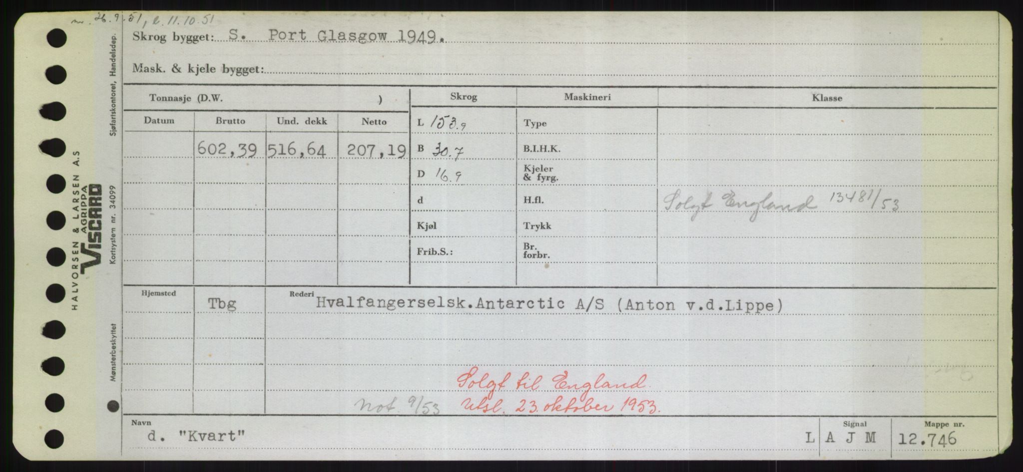 Sjøfartsdirektoratet med forløpere, Skipsmålingen, AV/RA-S-1627/H/Hd/L0021: Fartøy, Kor-Kår, p. 291