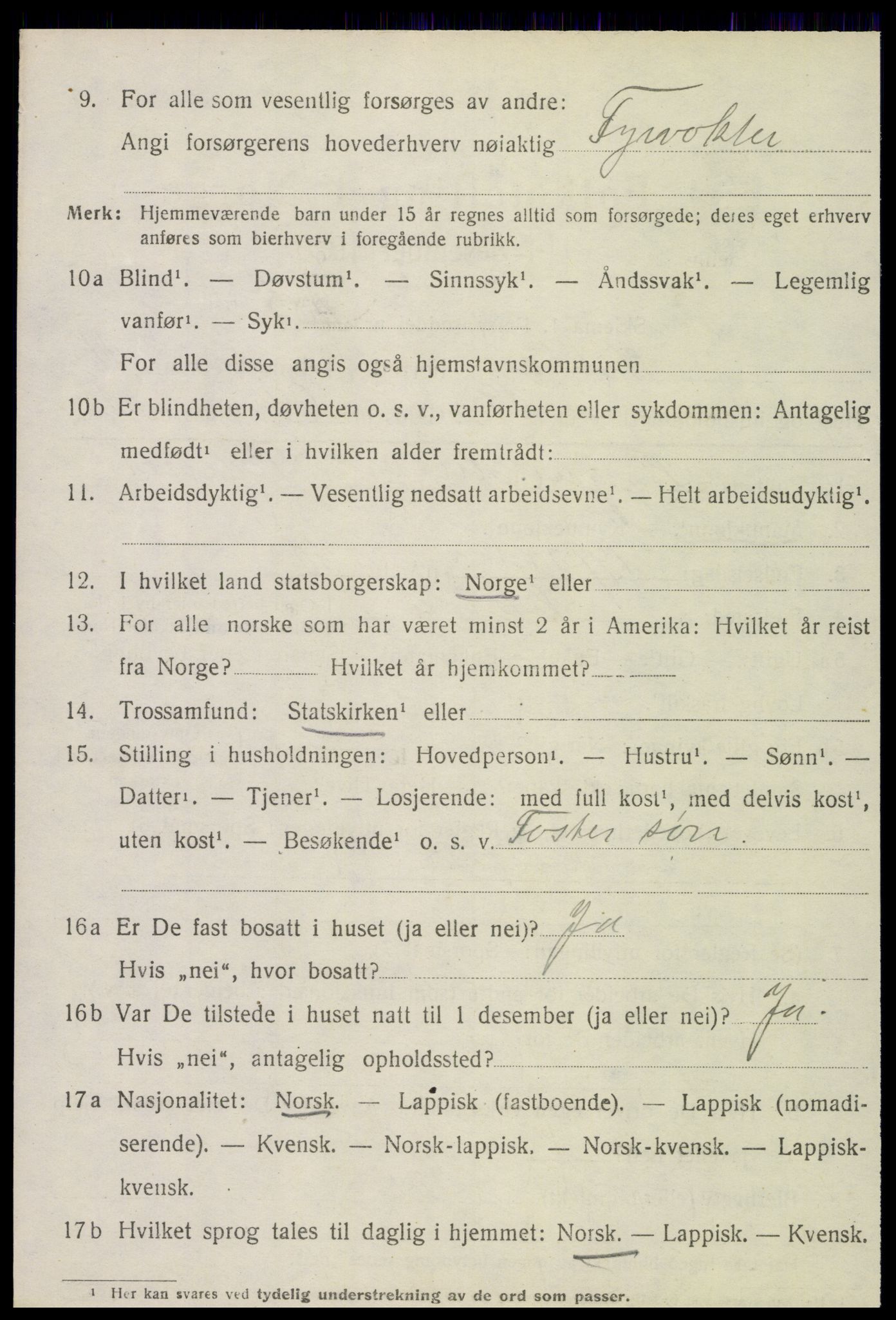 SAT, 1920 census for Vikna, 1920, p. 7714