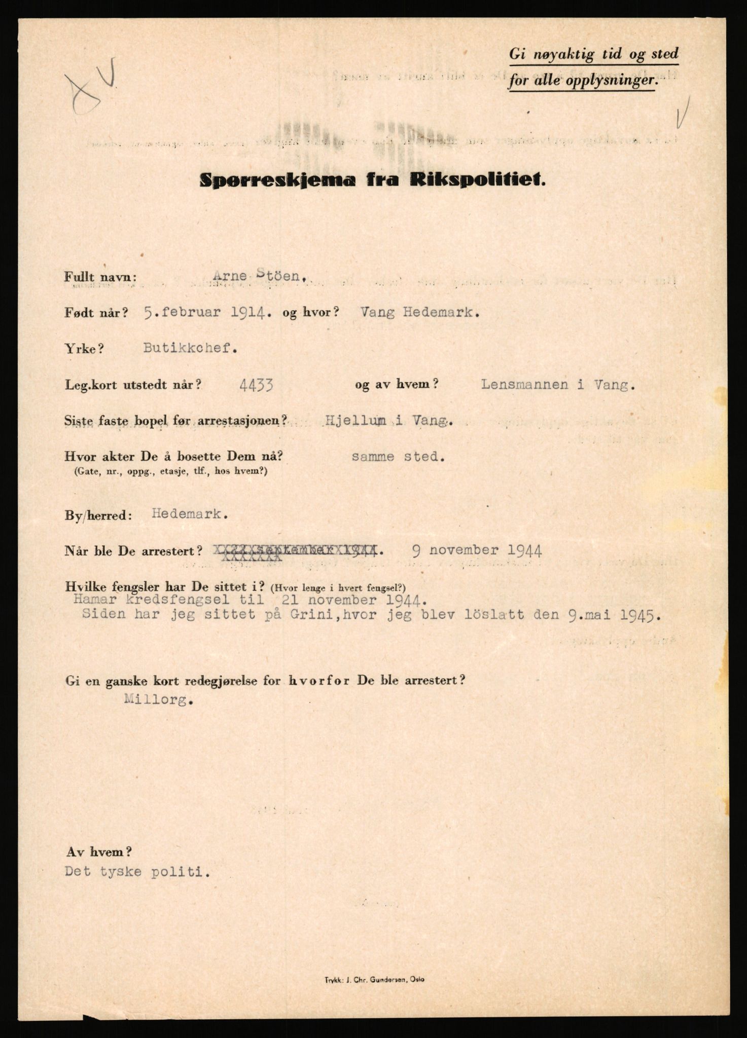 Rikspolitisjefen, AV/RA-S-1560/L/L0016: Sti, Lauritz - Tettum, Karl August, 1940-1945, p. 279