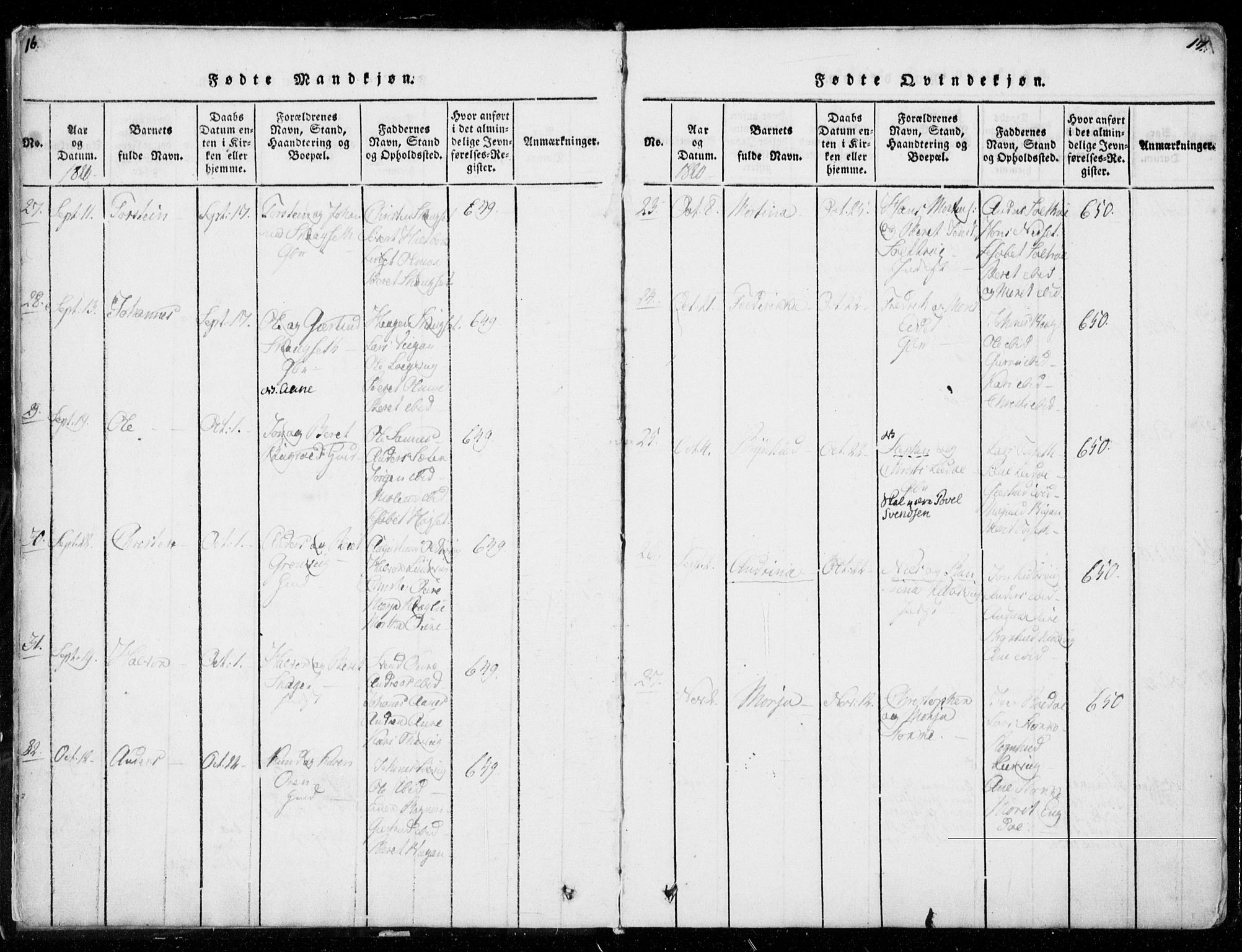 Ministerialprotokoller, klokkerbøker og fødselsregistre - Møre og Romsdal, AV/SAT-A-1454/578/L0903: Parish register (official) no. 578A02, 1819-1838, p. 16-17