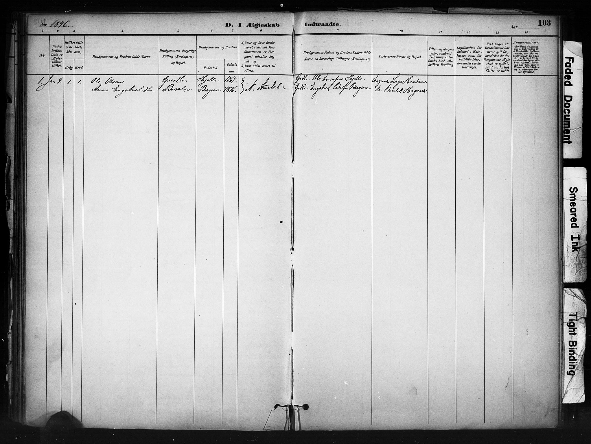 Nord-Aurdal prestekontor, SAH/PREST-132/H/Ha/Haa/L0013: Parish register (official) no. 13, 1883-1895, p. 103