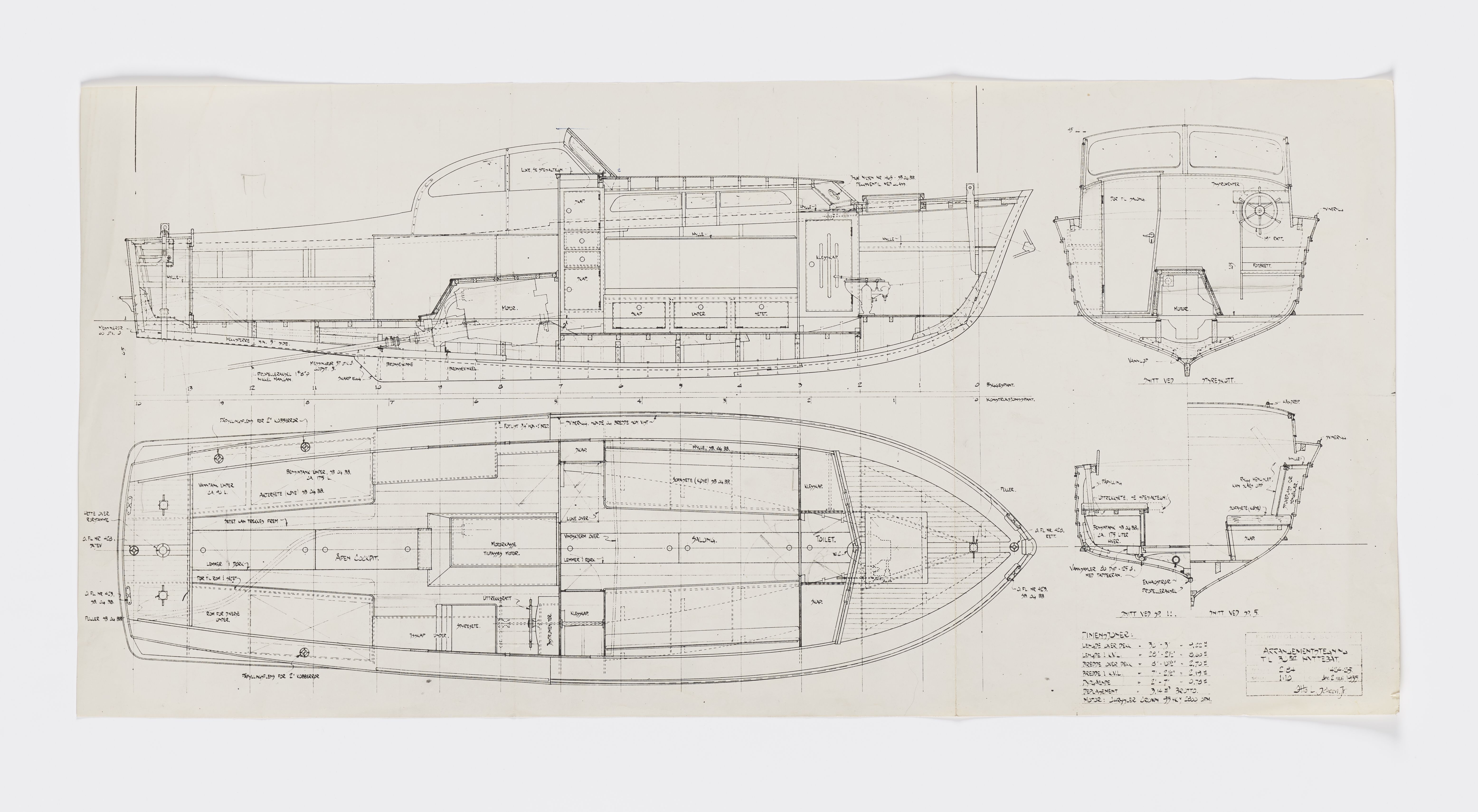 Furuholmen & Scheen, AFM/OM-1003/T/Ta/L0019/0002: Hyttebåt / Furuholmen & Scheen, 1950-1969