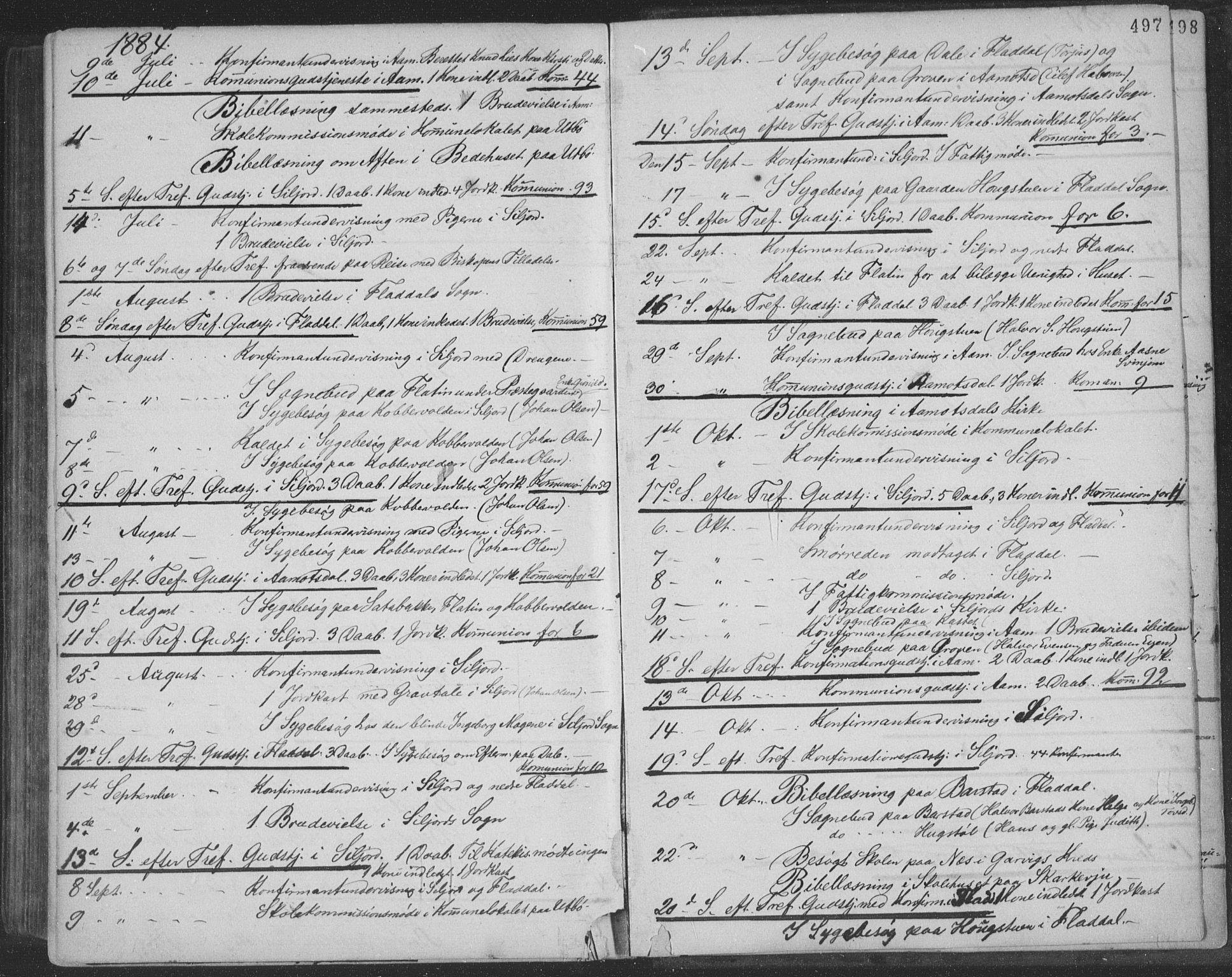 Seljord kirkebøker, SAKO/A-20/F/Fa/L0014: Parish register (official) no. I 14, 1877-1886, p. 497