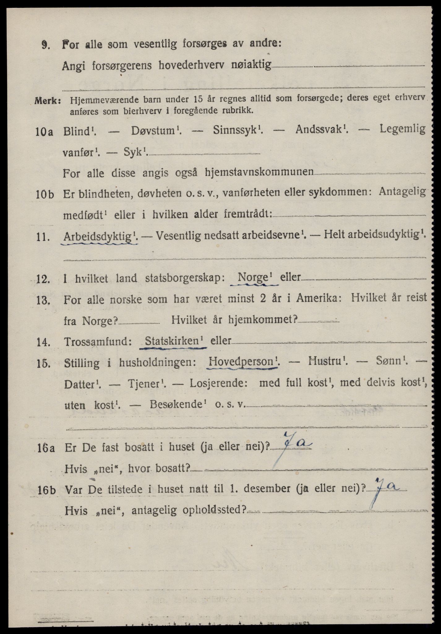 SAT, 1920 census for Aure, 1920, p. 5415