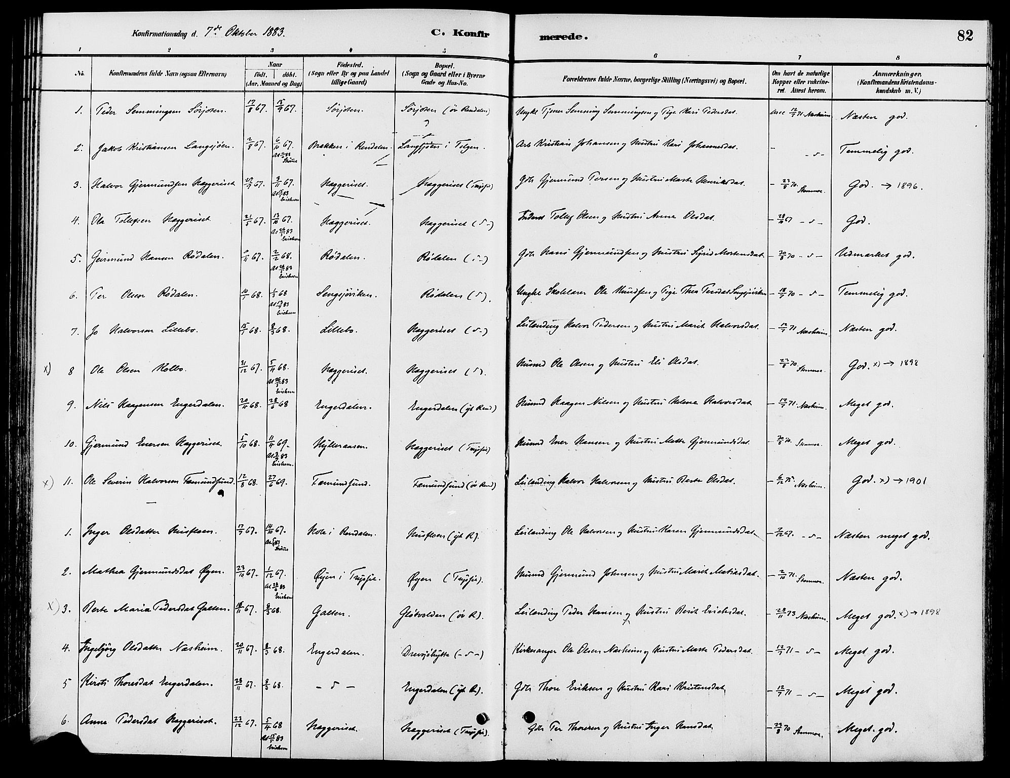 Engerdal prestekontor, AV/SAH-PREST-048/H/Ha/Haa/L0001: Parish register (official) no. 1, 1881-1898, p. 82