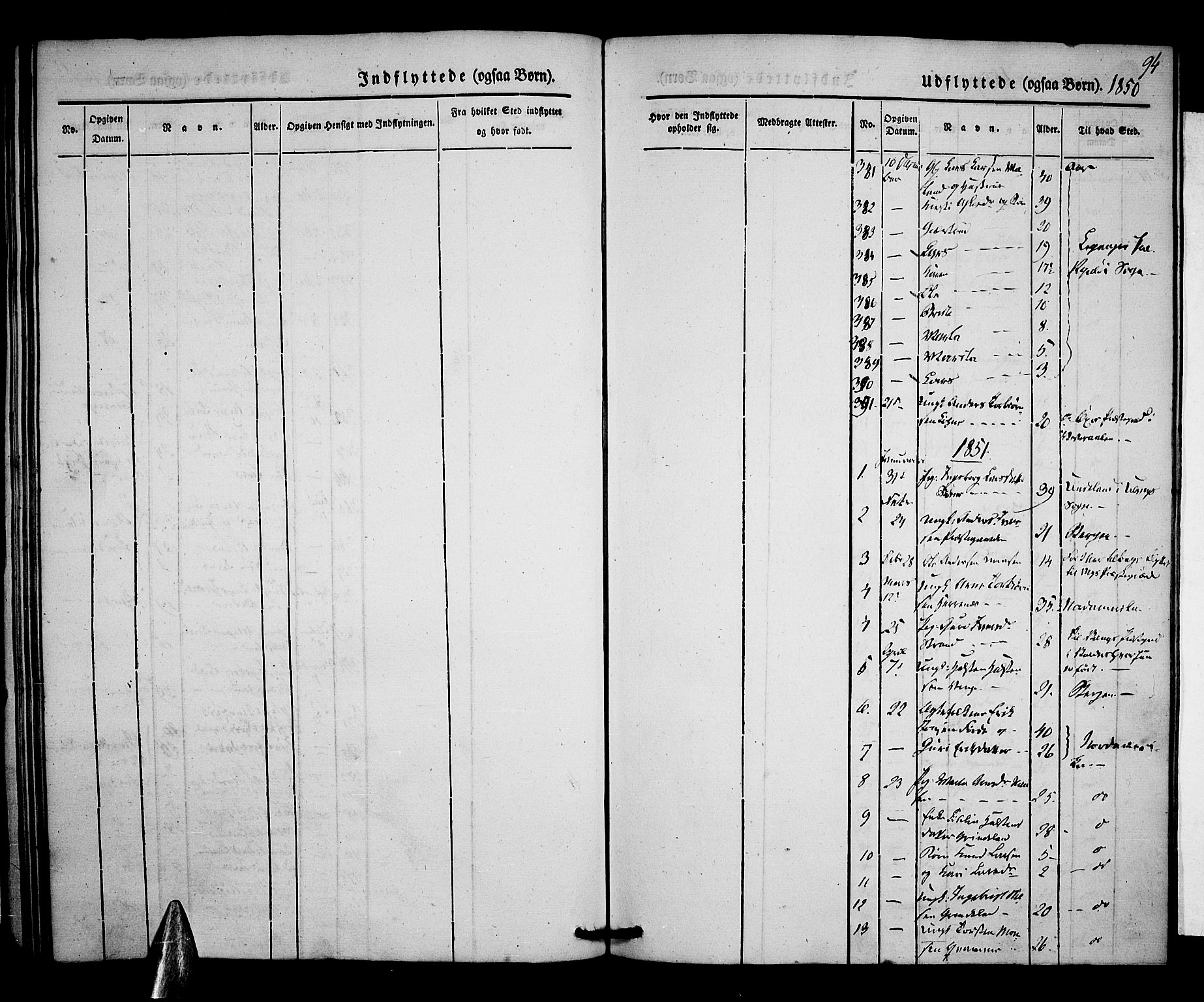 Voss sokneprestembete, SAB/A-79001/H/Haa: Parish register (official) no. A 15, 1845-1855, p. 94