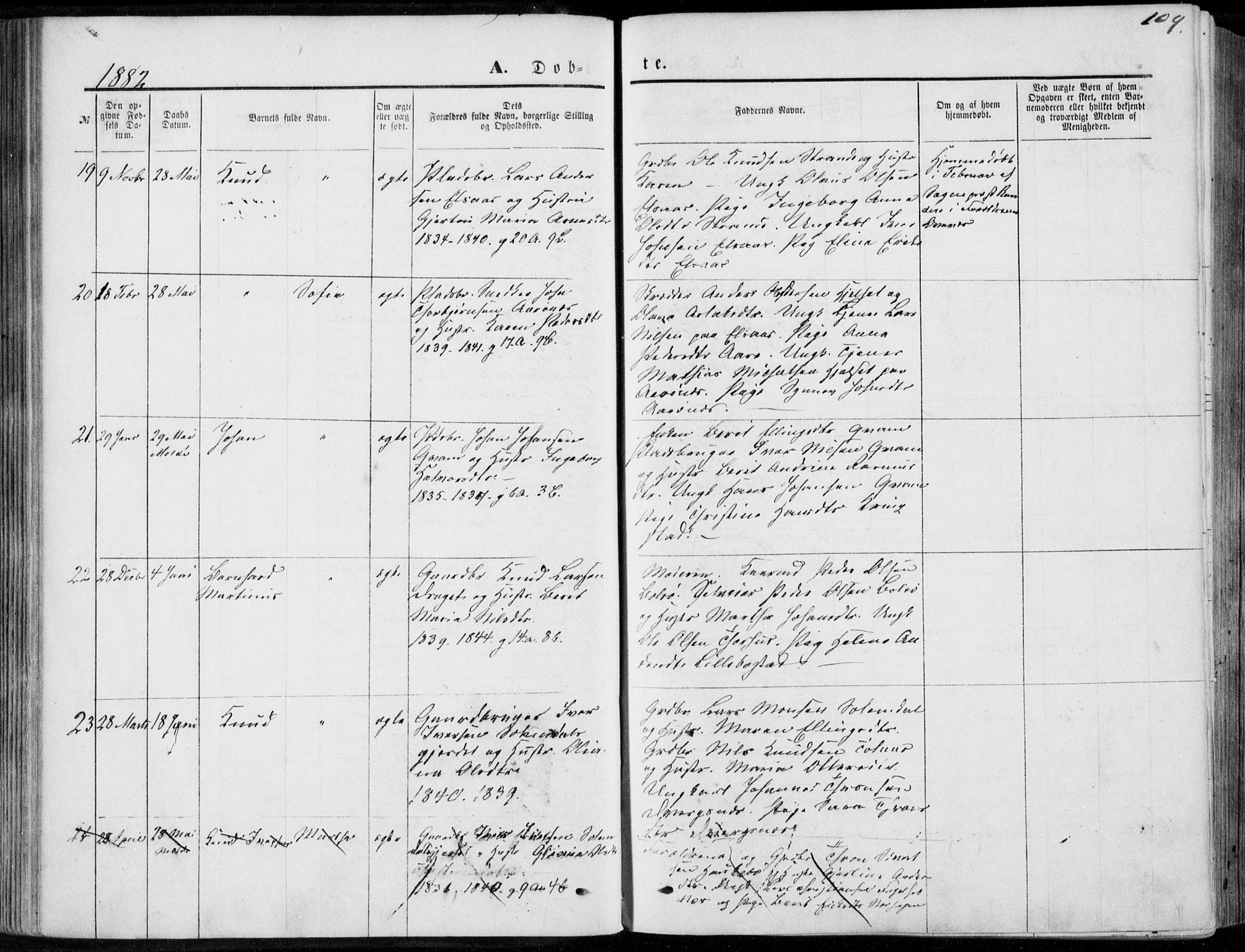 Ministerialprotokoller, klokkerbøker og fødselsregistre - Møre og Romsdal, AV/SAT-A-1454/555/L0655: Parish register (official) no. 555A05, 1869-1886, p. 109