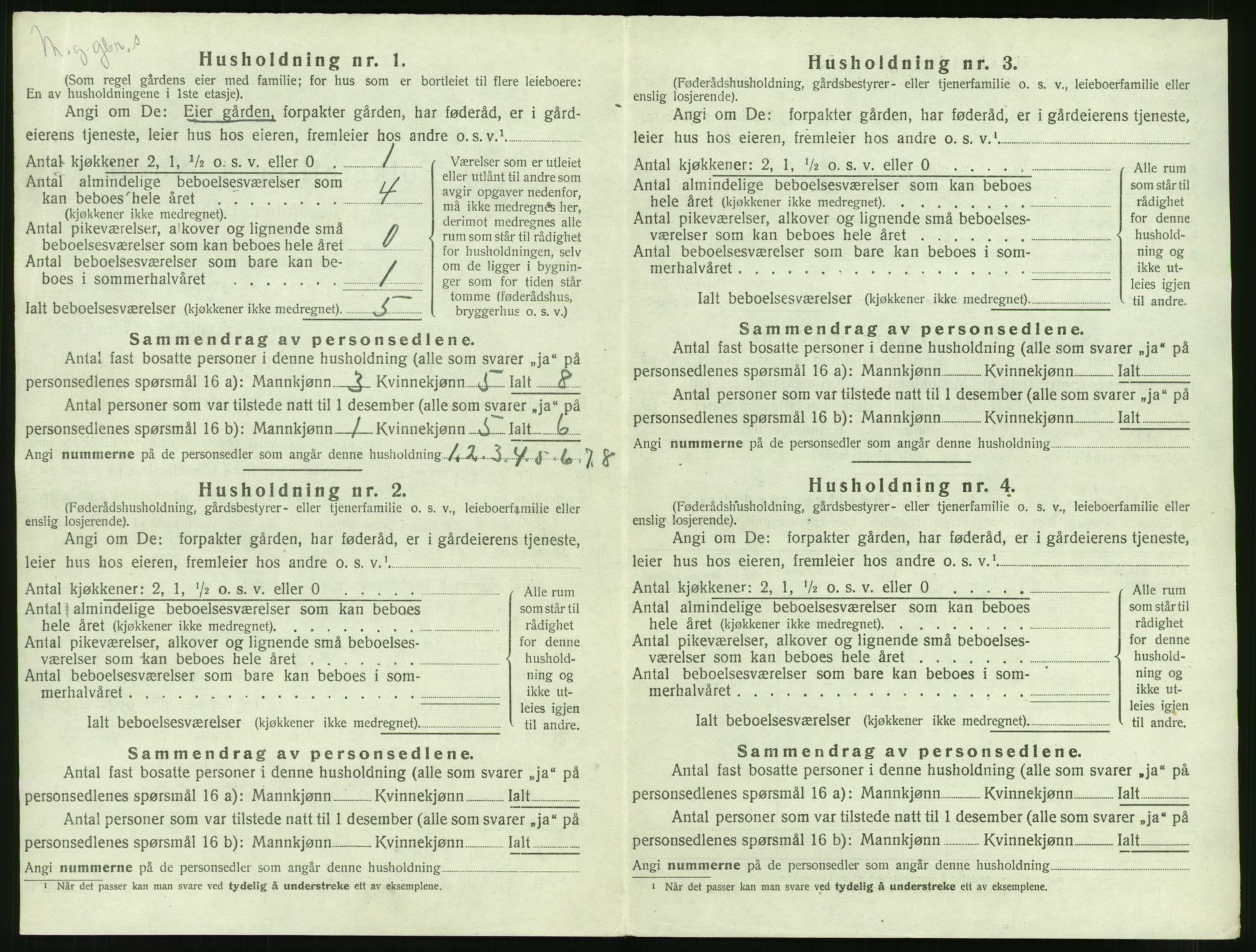 SAT, 1920 census for Grytten, 1920, p. 785