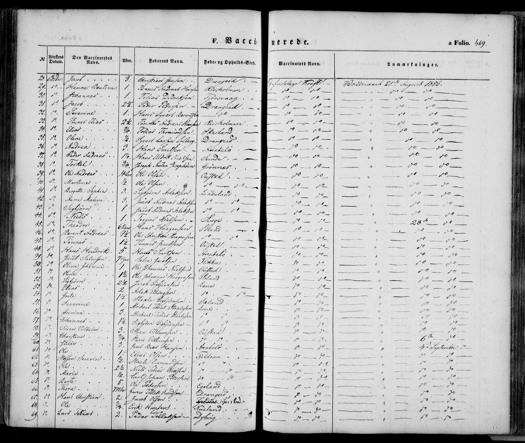Flekkefjord sokneprestkontor, SAK/1111-0012/F/Fa/Fac/L0005: Parish register (official) no. A 5, 1849-1875, p. 469