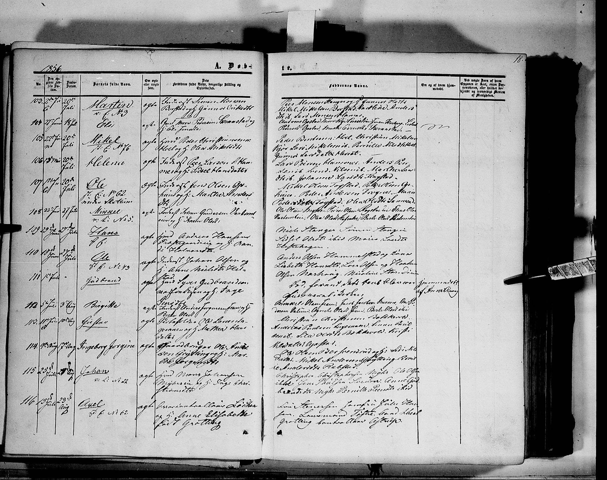 Vang prestekontor, Hedmark, SAH/PREST-008/H/Ha/Haa/L0012: Parish register (official) no. 12, 1855-1870, p. 18