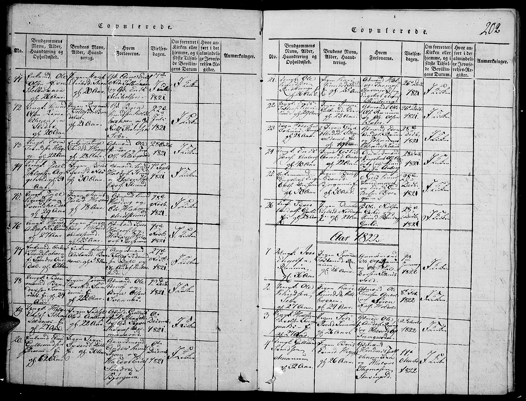 Nord-Aurdal prestekontor, SAH/PREST-132/H/Ha/Haa/L0002: Parish register (official) no. 2, 1816-1828, p. 202