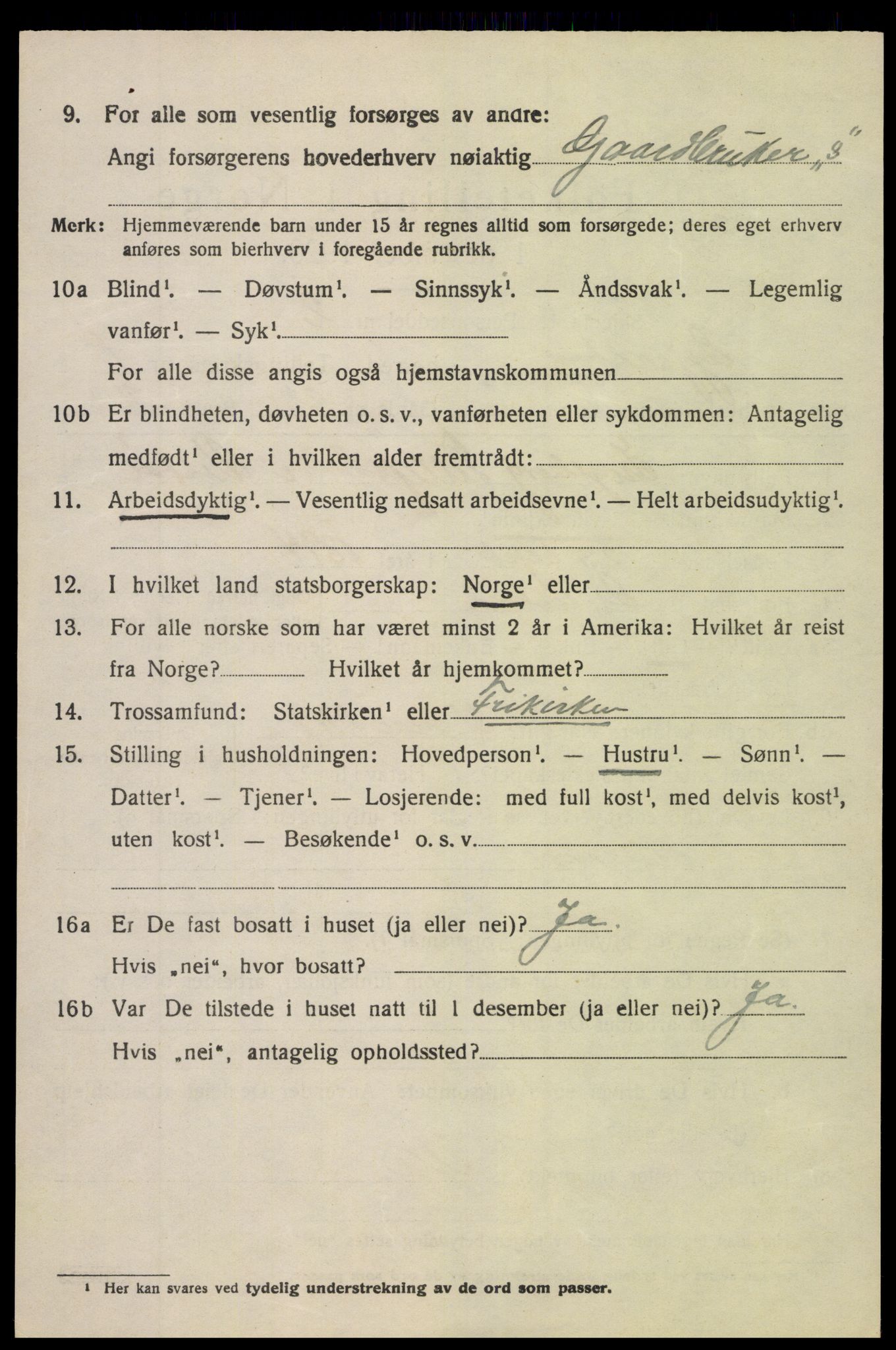 SAK, 1920 census for Gjerstad, 1920, p. 4630