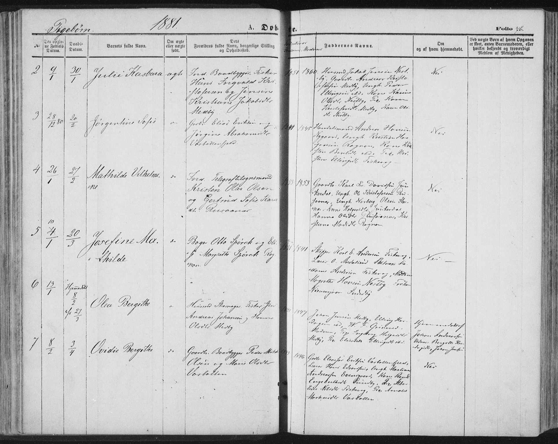 Ministerialprotokoller, klokkerbøker og fødselsregistre - Nordland, SAT/A-1459/847/L0668: Parish register (official) no. 847A08, 1872-1886, p. 76