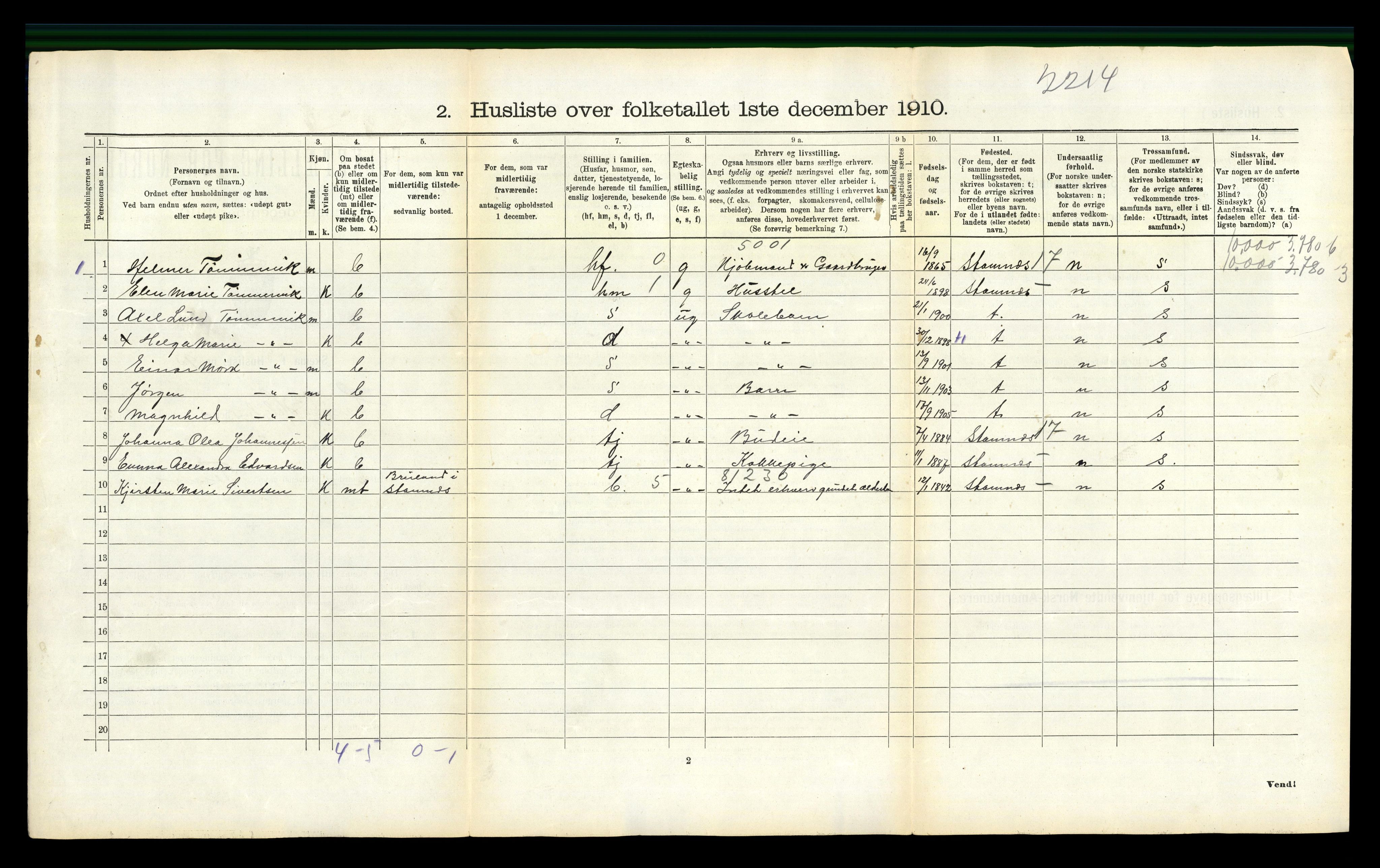 RA, 1910 census for Herøy, 1910, p. 286