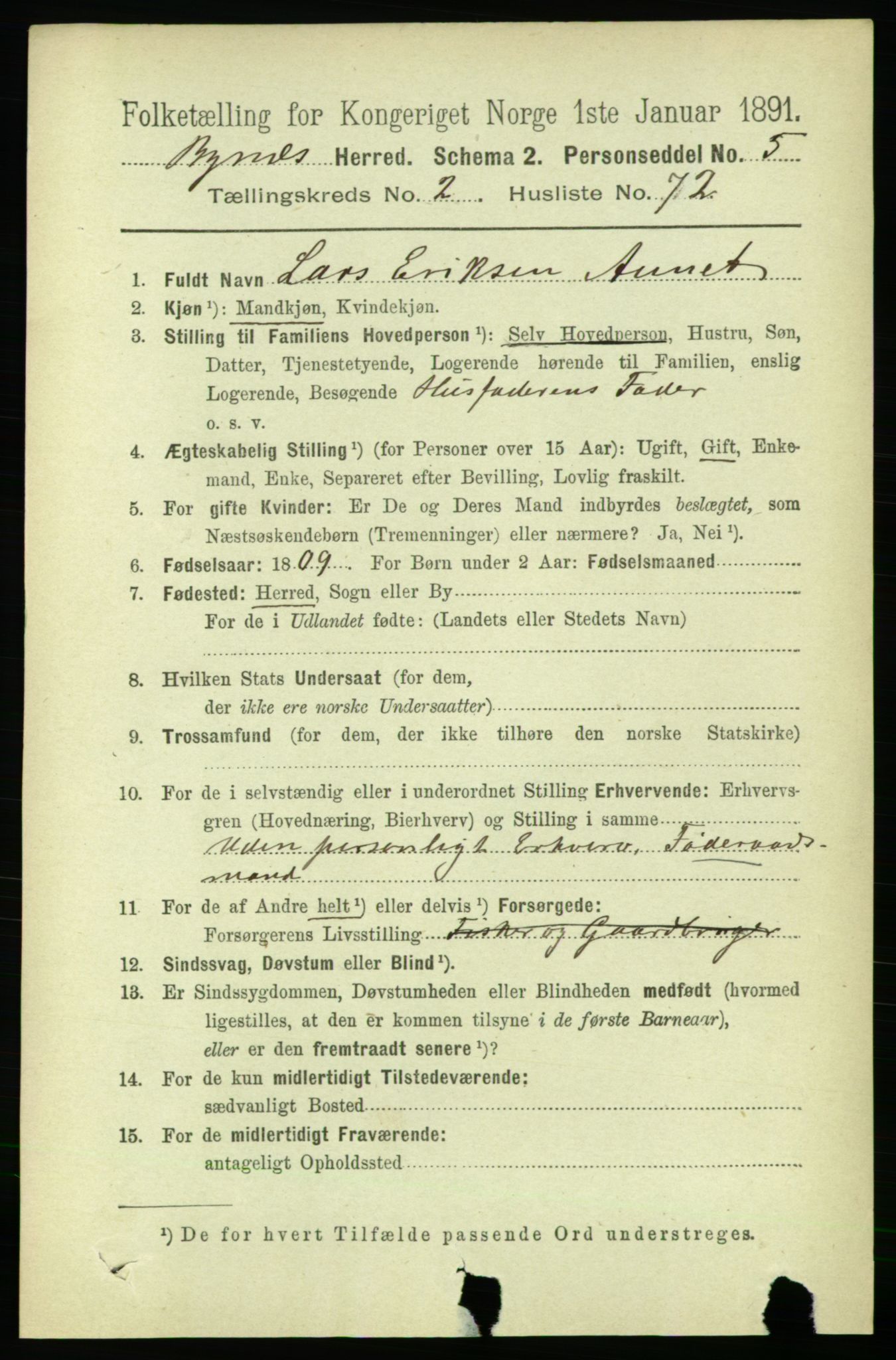 RA, 1891 census for 1655 Byneset, 1891, p. 1237