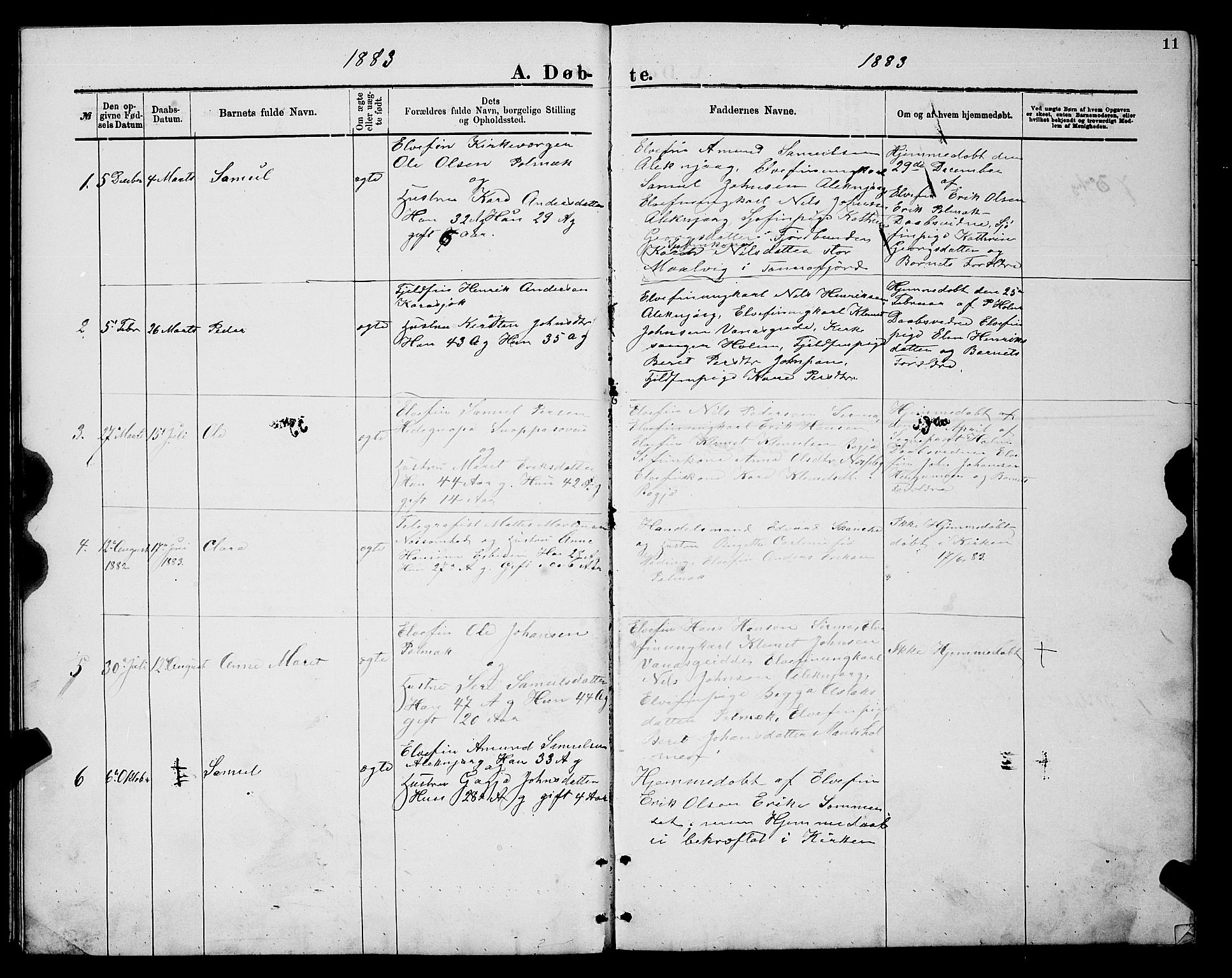 Nesseby sokneprestkontor, SATØ/S-1330/H/Hb/L0007klokker: Parish register (copy) no. 7, 1877-1884, p. 11