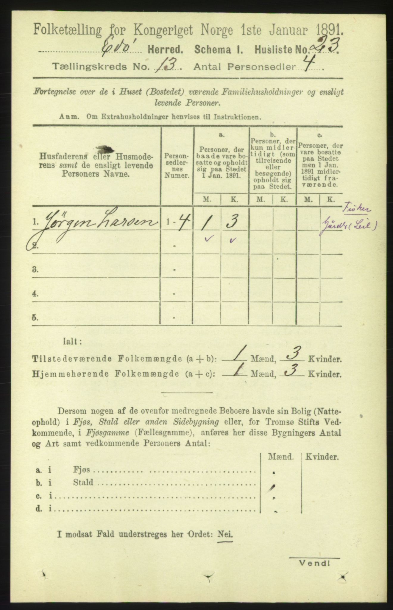 RA, 1891 census for 1573 Edøy, 1891, p. 3664