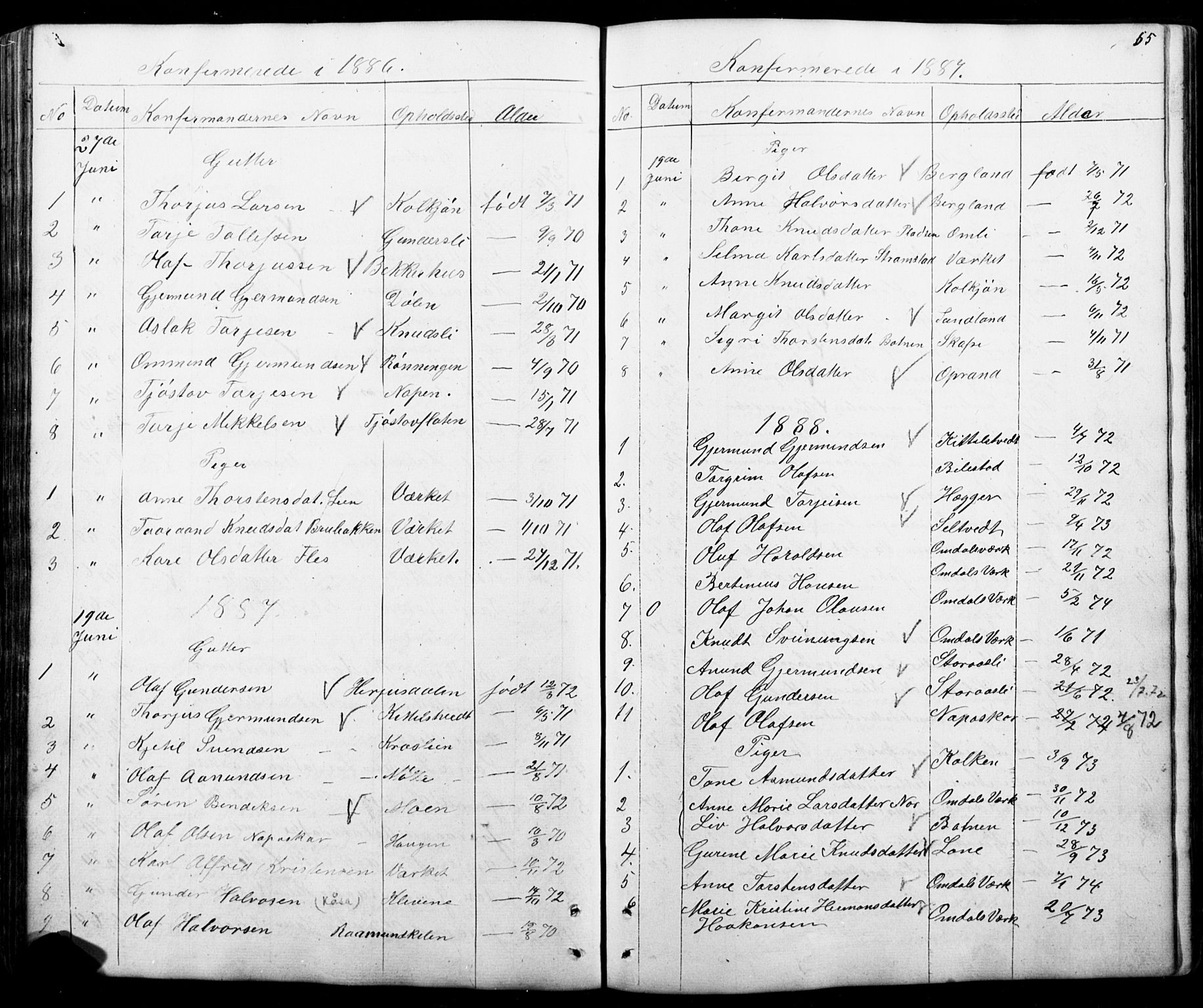 Mo kirkebøker, SAKO/A-286/G/Gb/L0002: Parish register (copy) no. II 2, 1851-1890, p. 65
