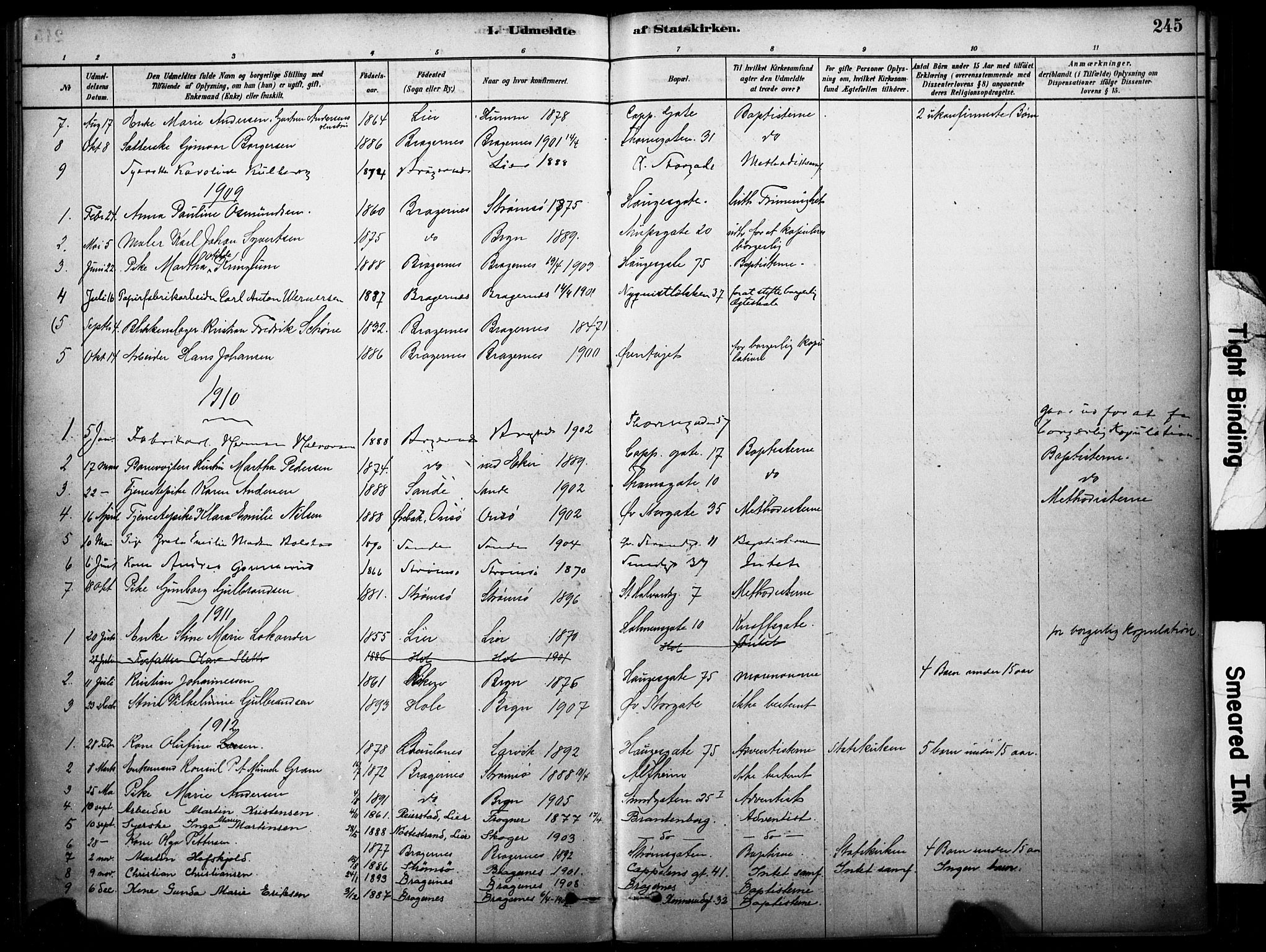Bragernes kirkebøker, SAKO/A-6/F/Fc/L0005: Parish register (official) no. III 5, 1878-1890, p. 245