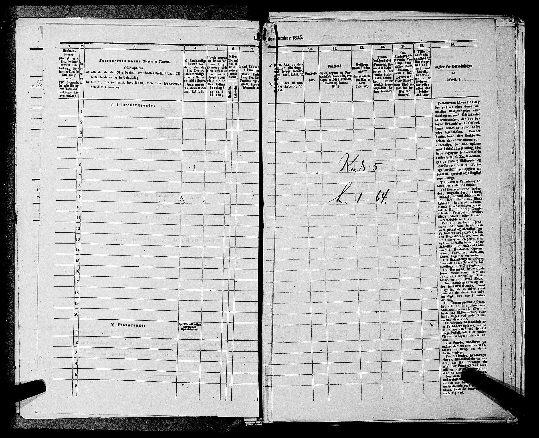 SAKO, 1875 census for 0830P Nissedal, 1875, p. 350