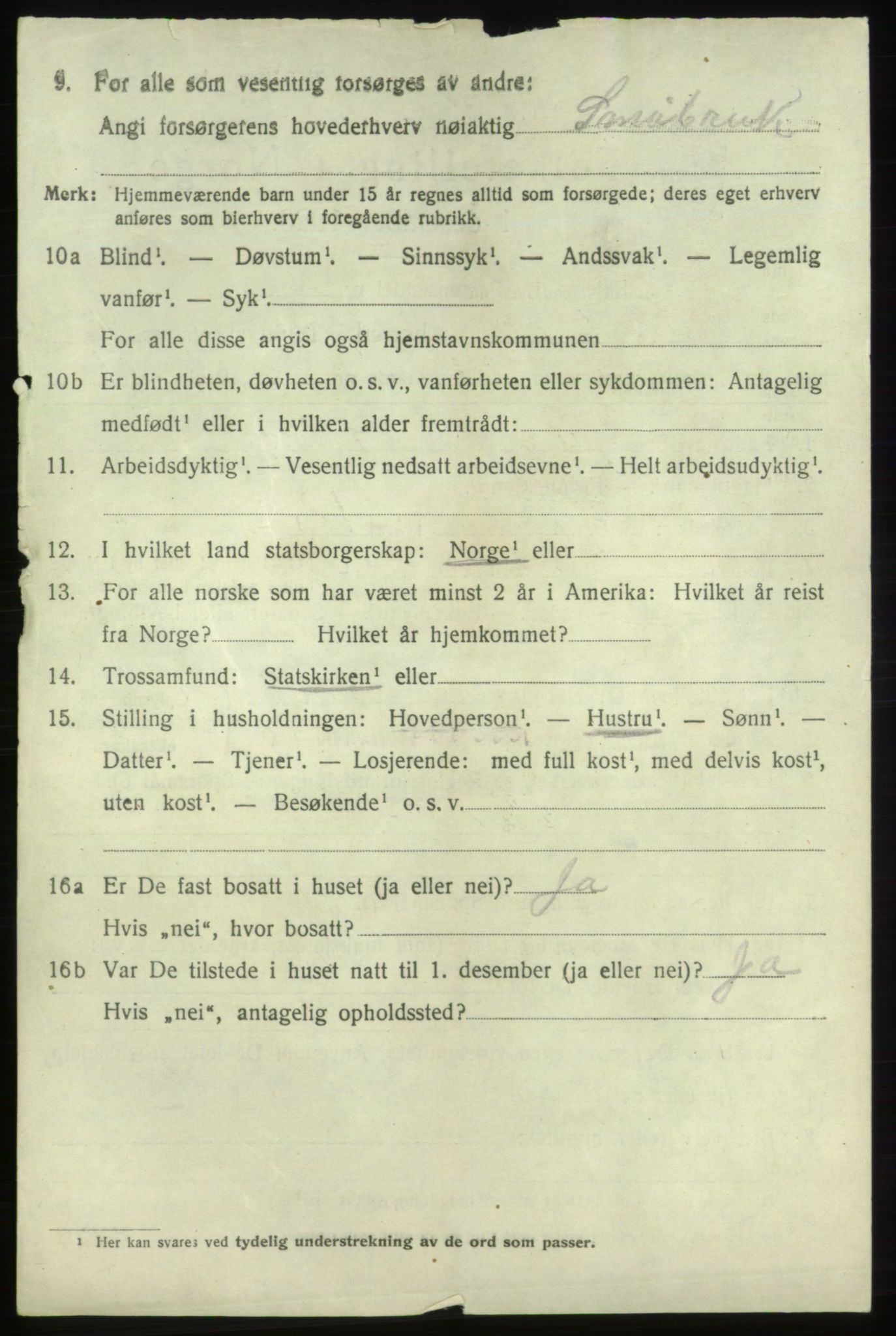 SAB, 1920 census for Fjelberg, 1920, p. 1562