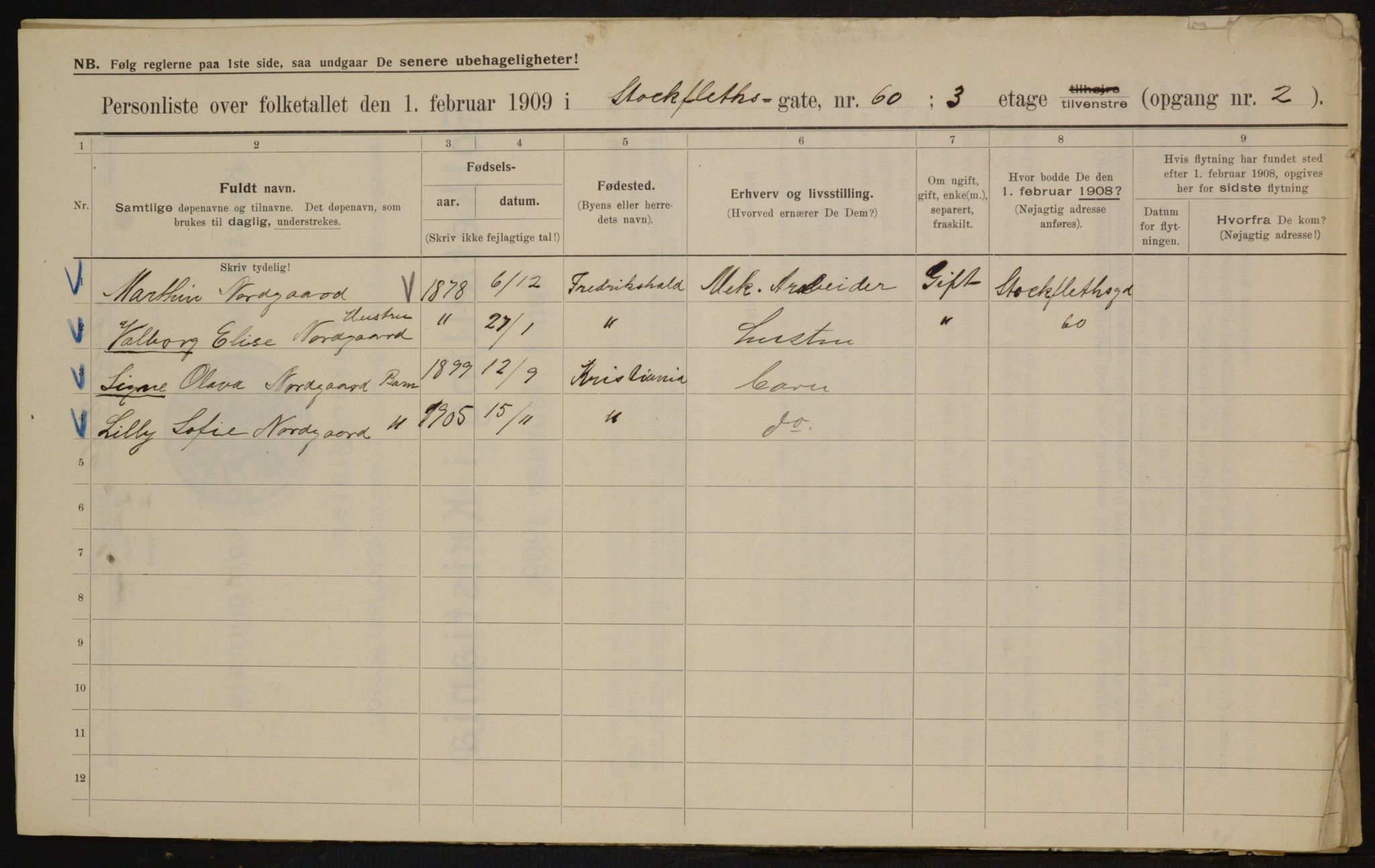 OBA, Municipal Census 1909 for Kristiania, 1909, p. 92577