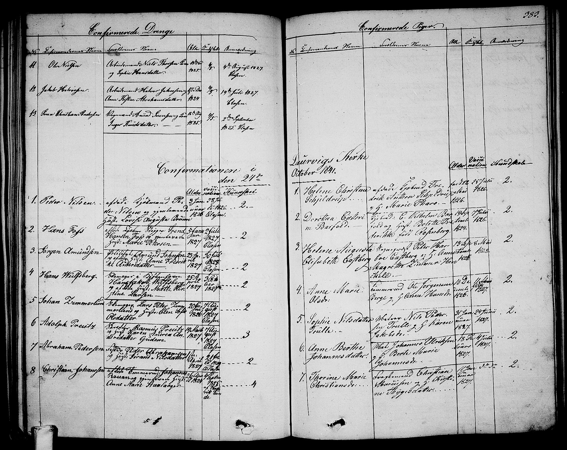 Larvik kirkebøker, AV/SAKO-A-352/G/Ga/L0003b: Parish register (copy) no. I 3B, 1830-1870, p. 383