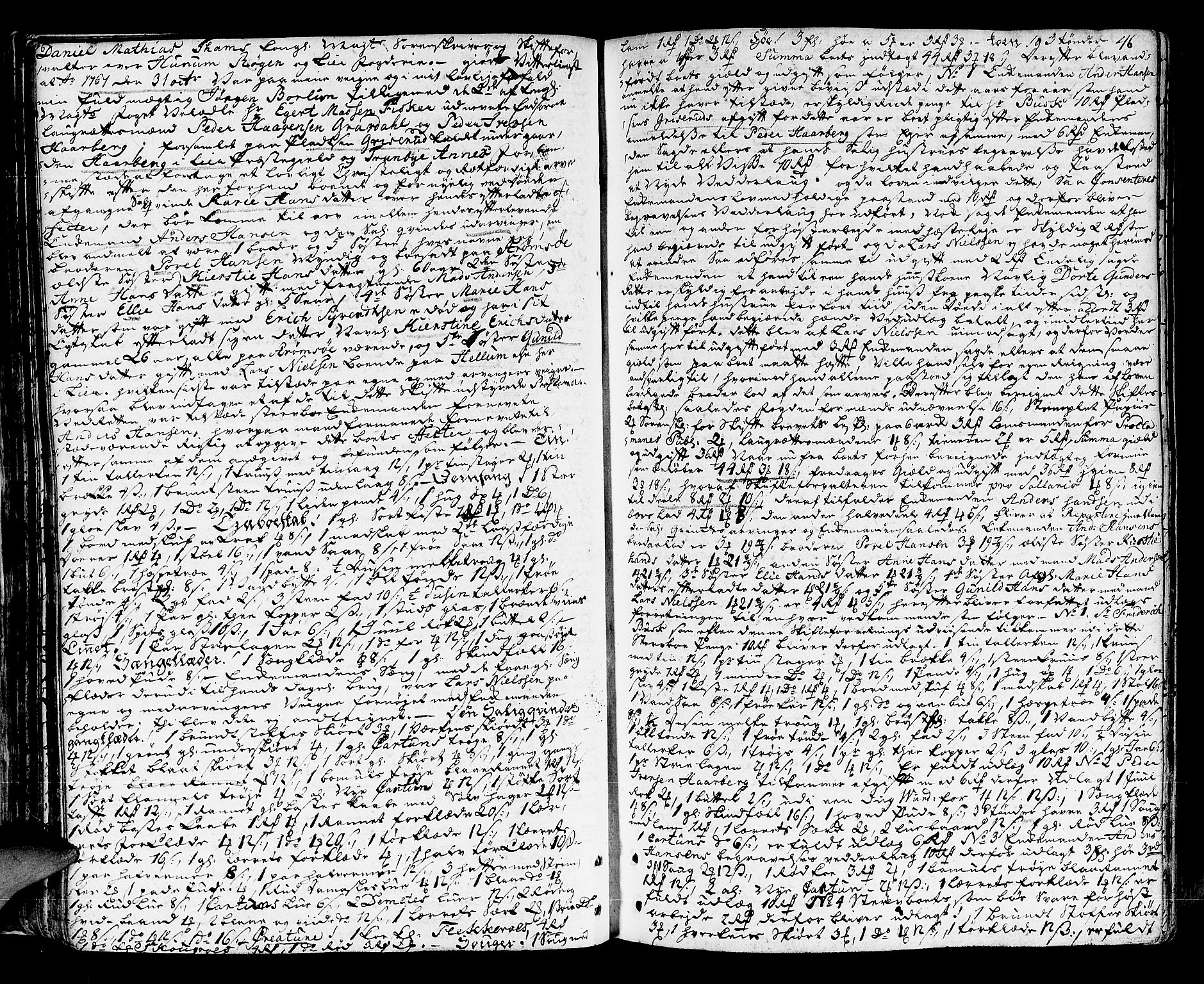 Lier, Røyken og Hurum sorenskriveri, AV/SAKO-A-89/H/Hc/L0005: Skifteprotokoll, 1760-1774, p. 45b-46a