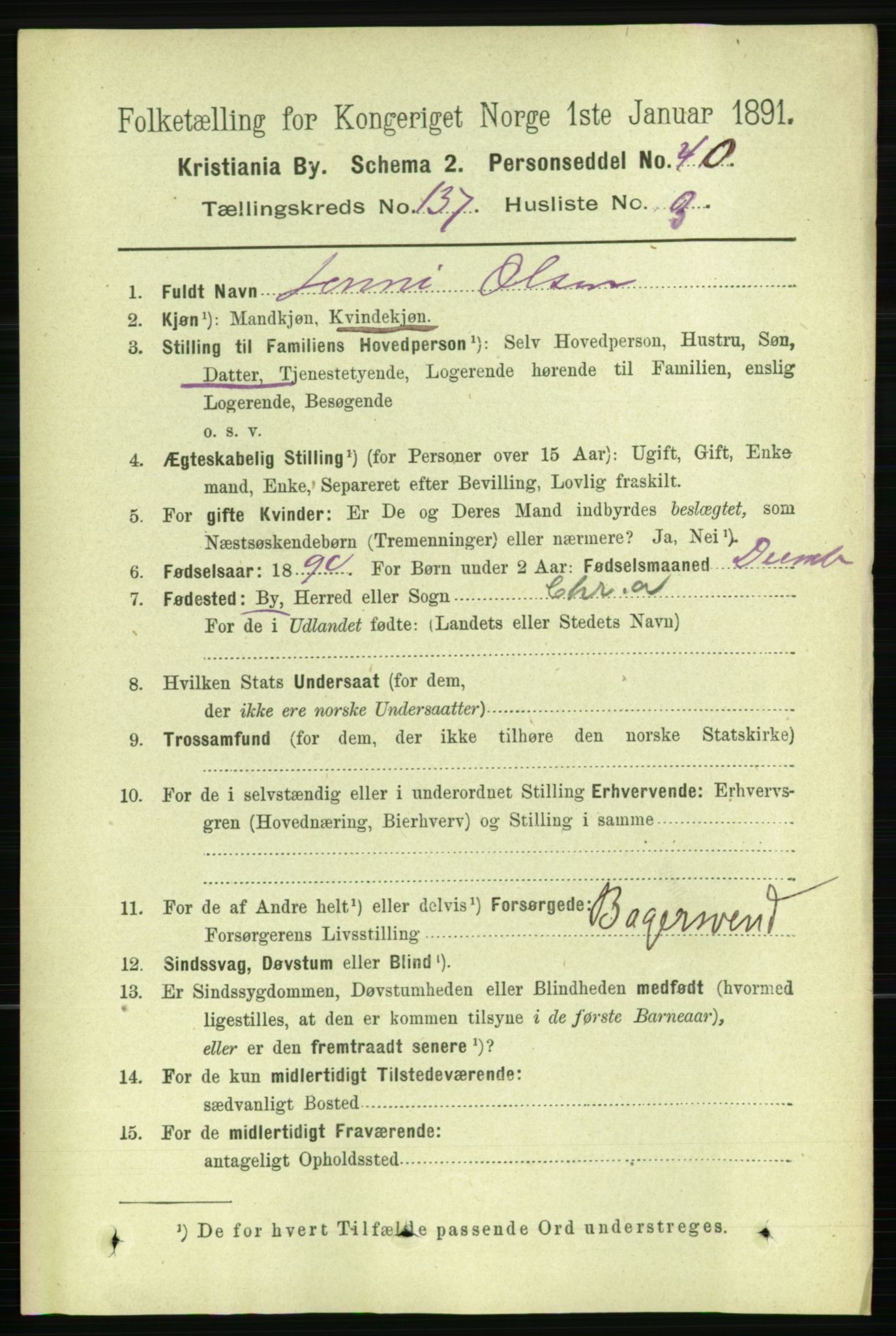 RA, 1891 census for 0301 Kristiania, 1891, p. 76339