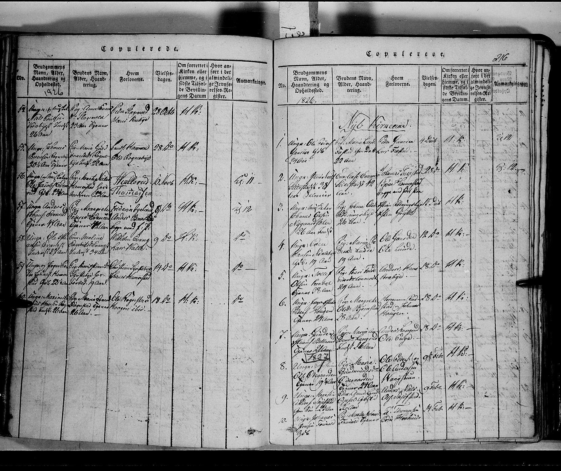 Toten prestekontor, SAH/PREST-102/H/Ha/Hab/L0002: Parish register (copy) no. 2, 1820-1827, p. 216
