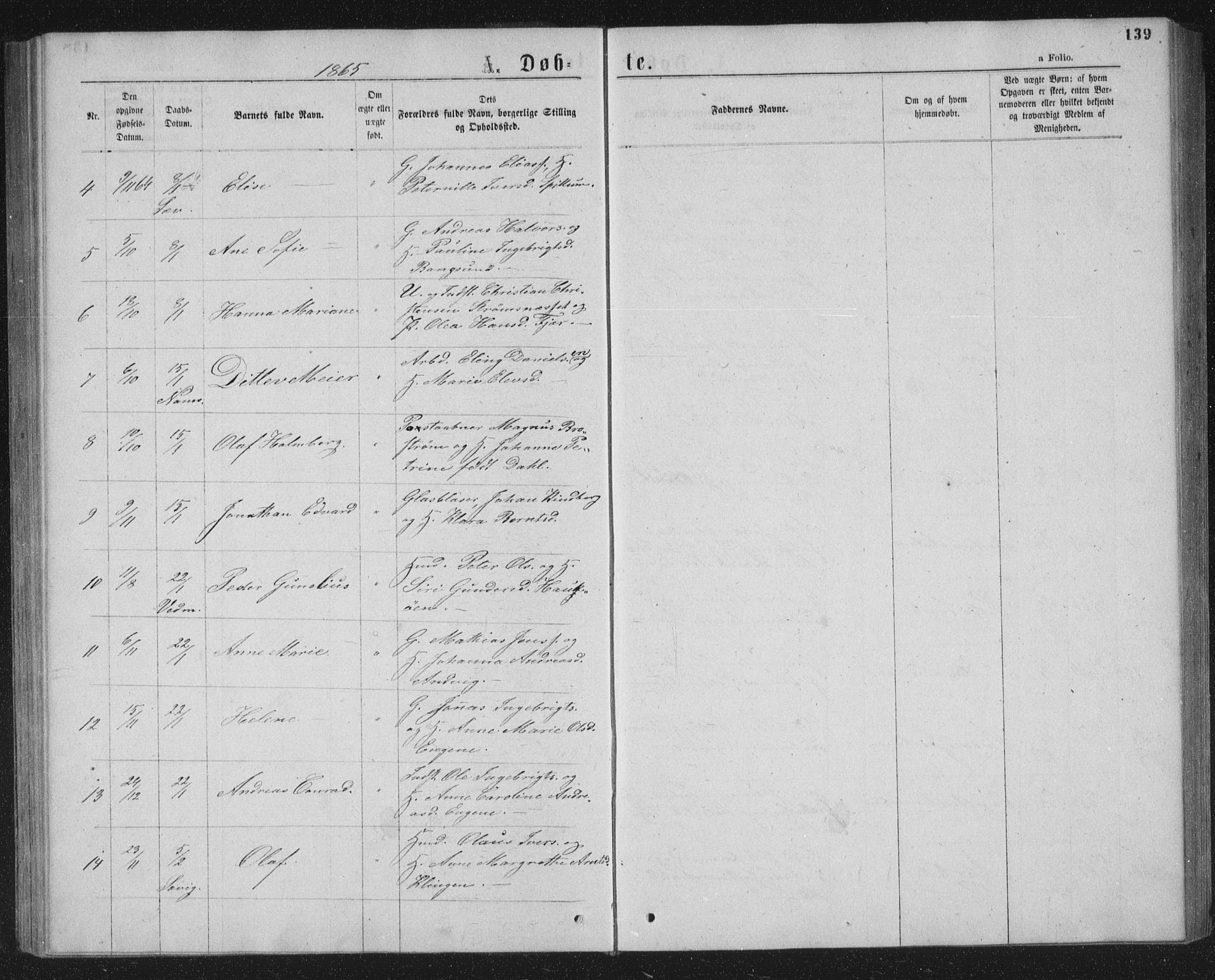 Ministerialprotokoller, klokkerbøker og fødselsregistre - Nord-Trøndelag, SAT/A-1458/768/L0566: Parish register (official) no. 768A01, 1836-1865, p. 139