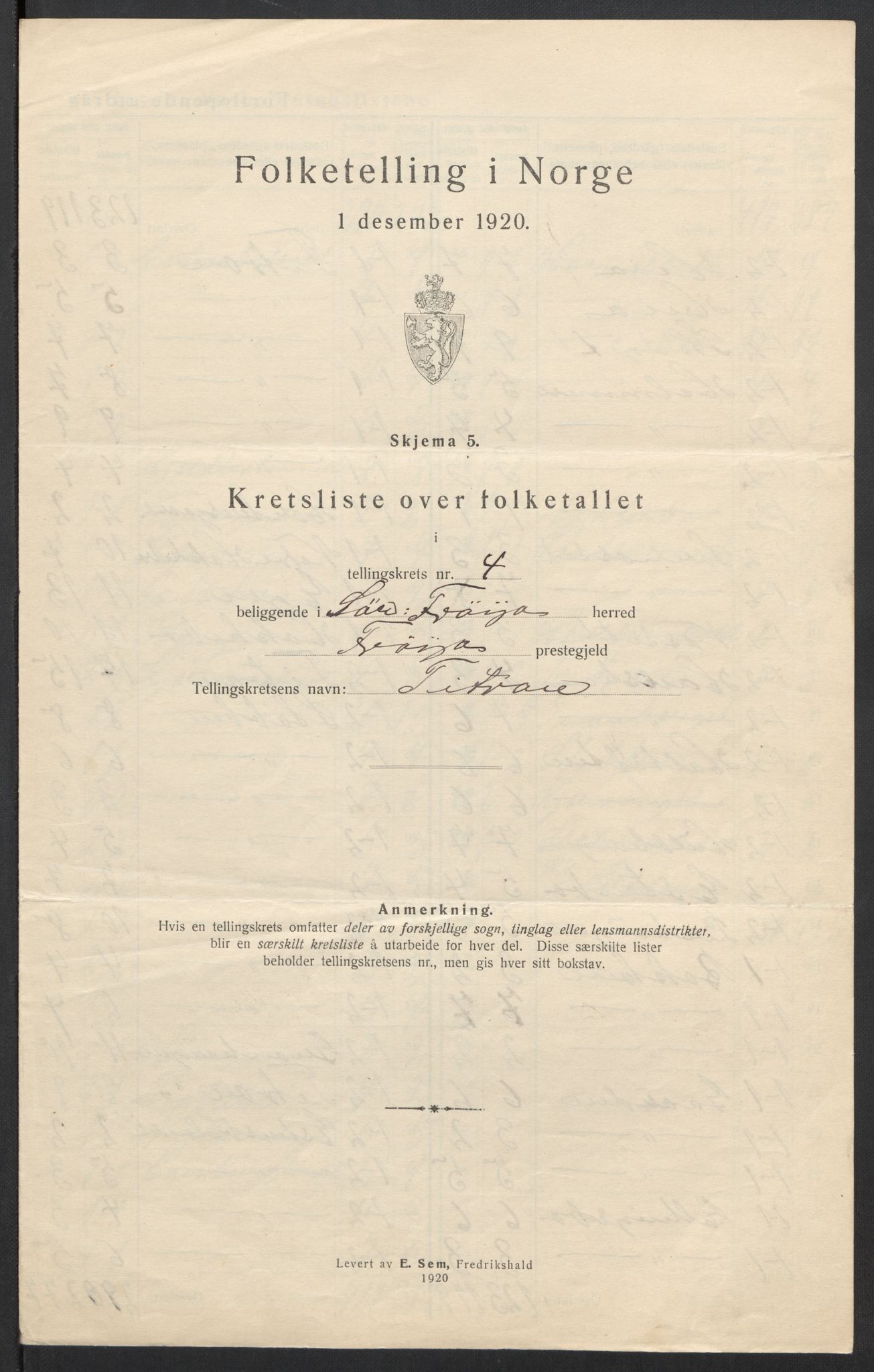 SAT, 1920 census for Sør-Frøya, 1920, p. 16