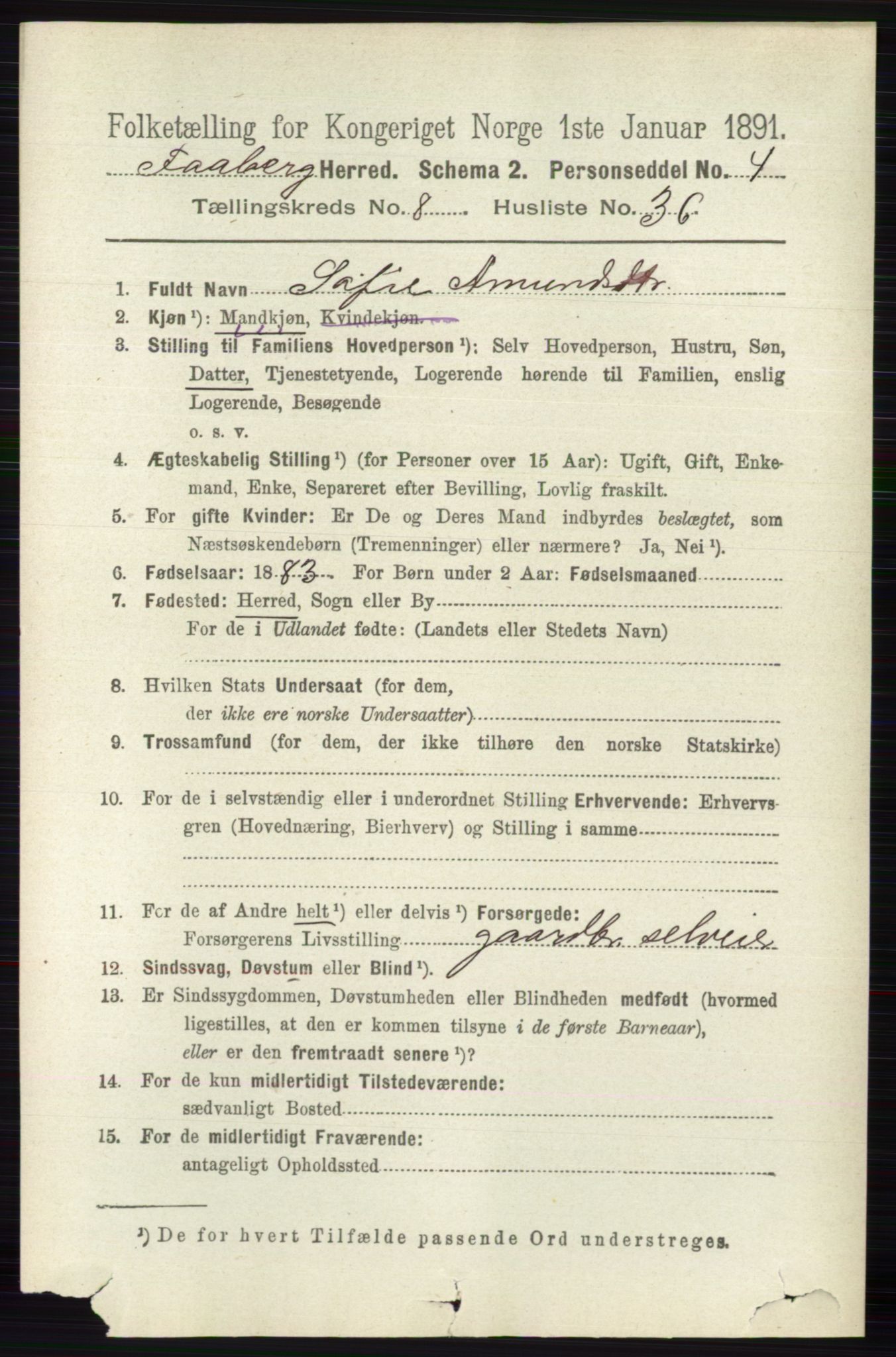 RA, 1891 census for 0524 Fåberg, 1891, p. 3580