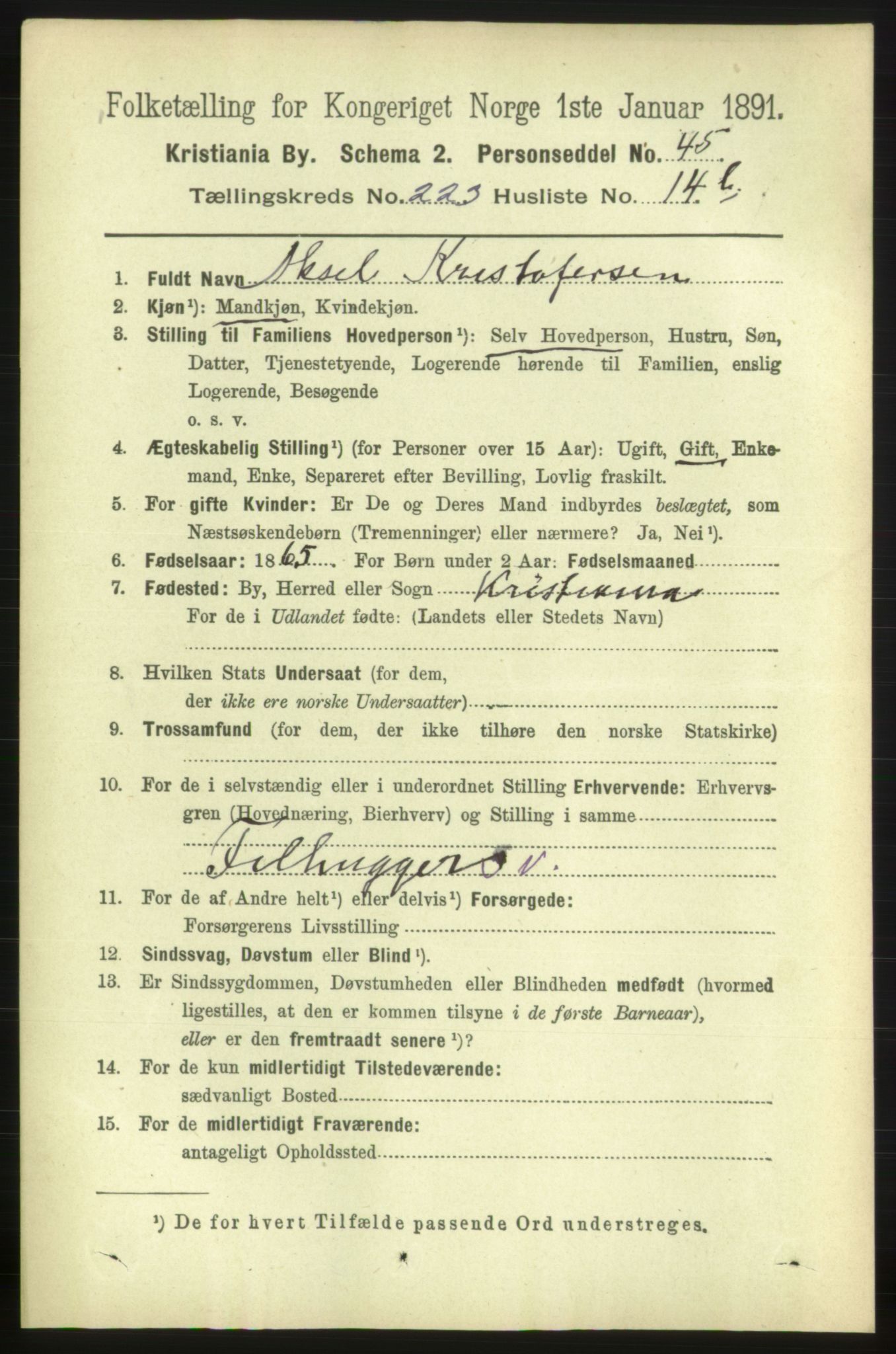 RA, 1891 census for 0301 Kristiania, 1891, p. 134609