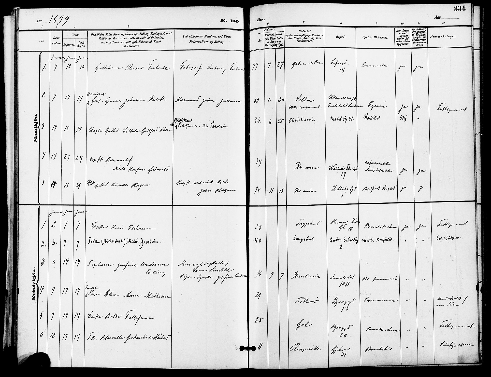 Gamle Aker prestekontor Kirkebøker, SAO/A-10617a/F/L0011: Parish register (official) no. 11, 1896-1901, p. 334
