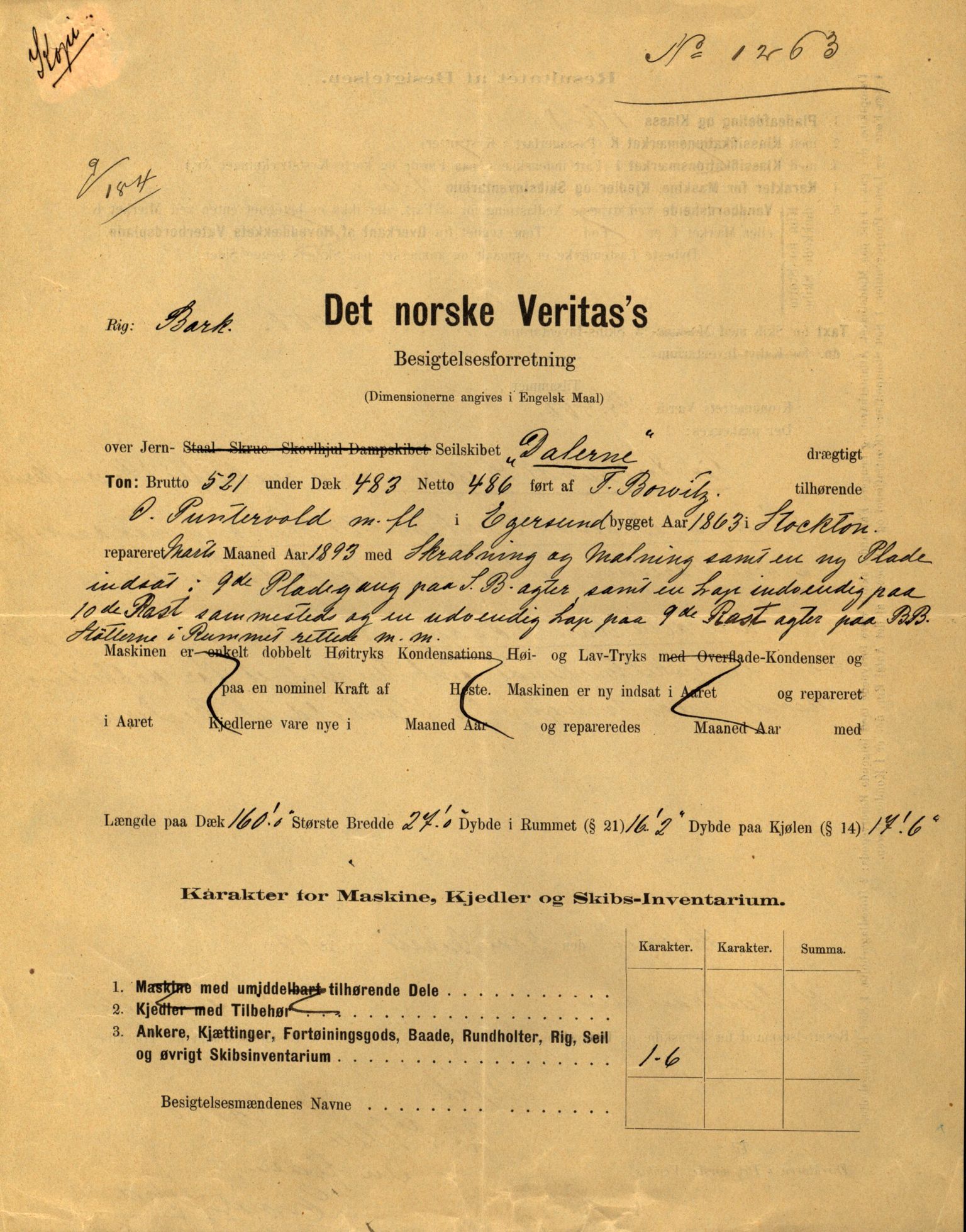 Pa 63 - Østlandske skibsassuranceforening, VEMU/A-1079/G/Ga/L0030/0008: Havaridokumenter / Skjoldmoen, Dalerne, Union, 1894, p. 35