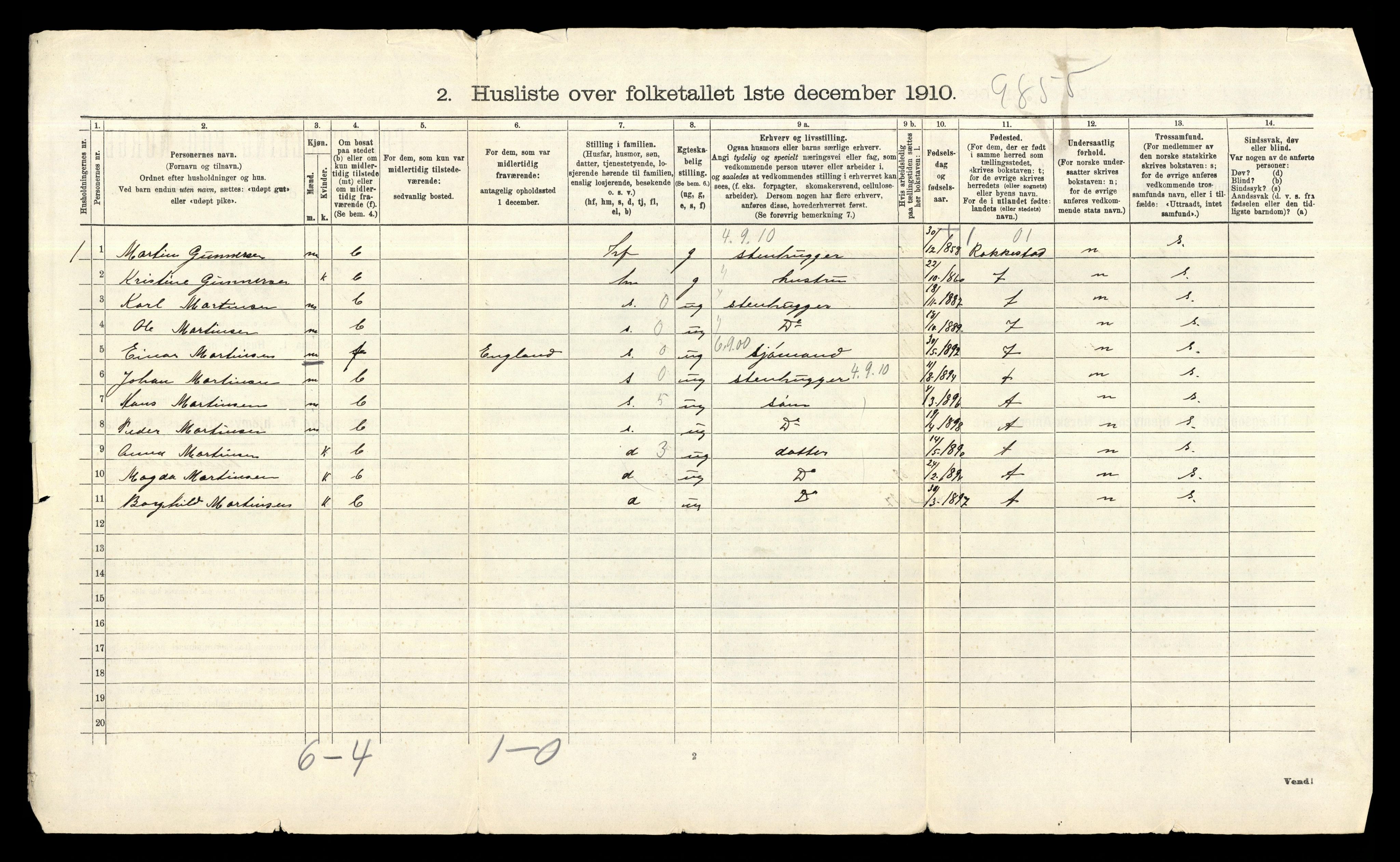 RA, 1910 census for Glemmen, 1910, p. 49