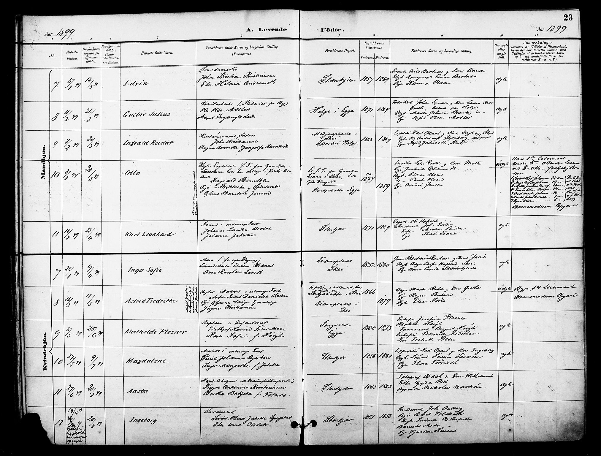 Ministerialprotokoller, klokkerbøker og fødselsregistre - Nord-Trøndelag, SAT/A-1458/739/L0372: Parish register (official) no. 739A04, 1895-1903, p. 23