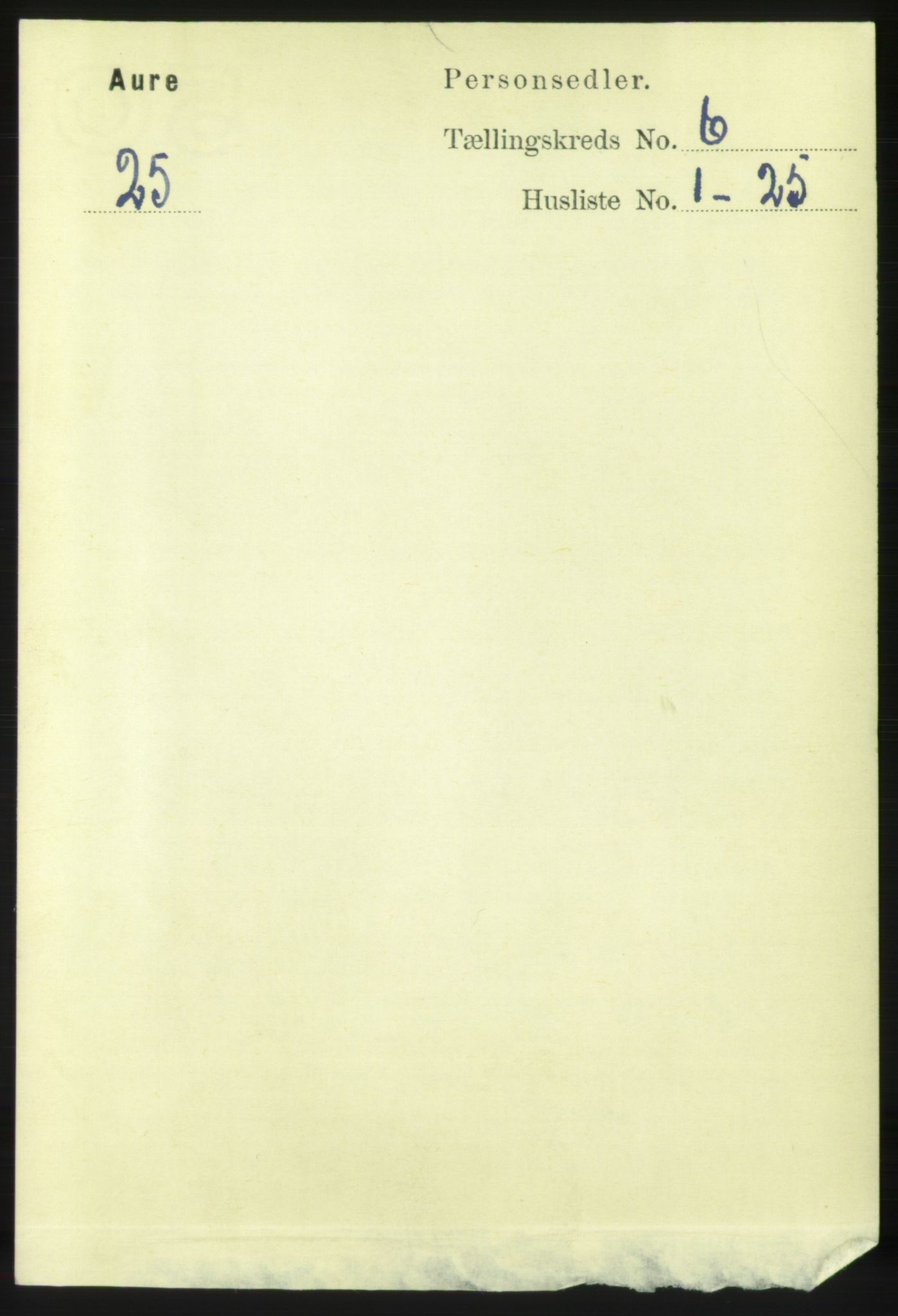 RA, 1891 census for 1569 Aure, 1891, p. 3370